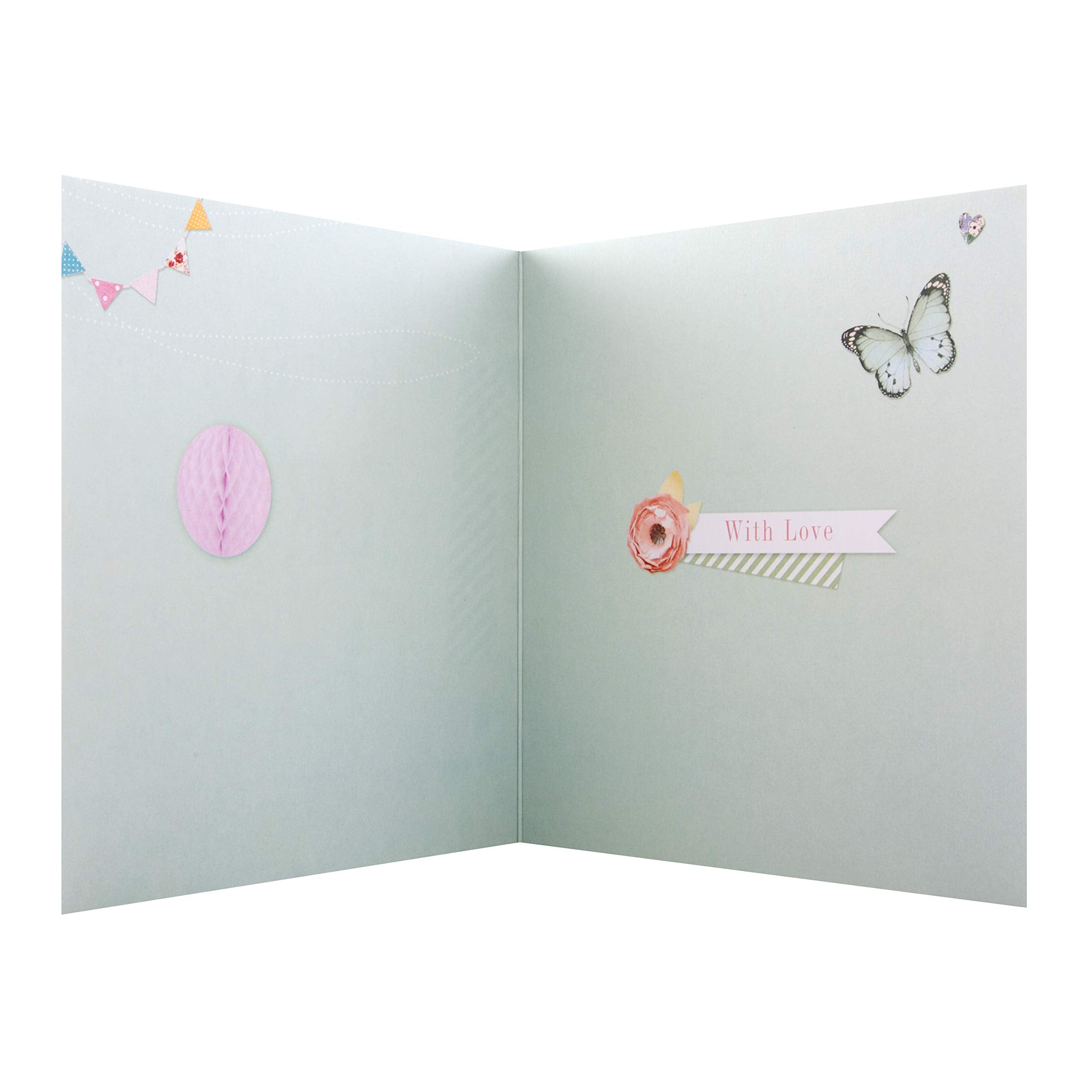 Hallmark Birthday Greeting Card - Butterfly & Floral Design | Embossed & Purple Foil | 16cm Square 4