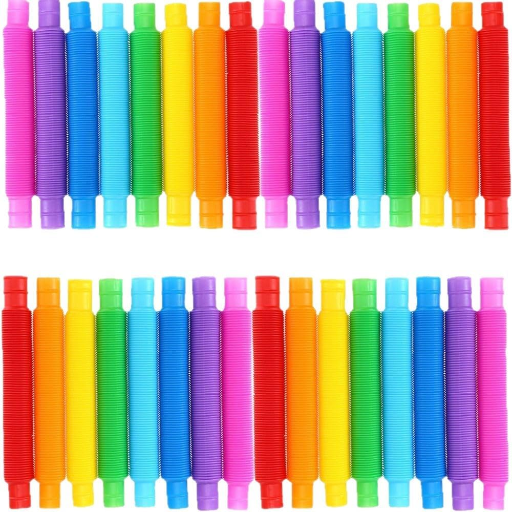 RAM ONLINE Pop Tube Sensory Toy - 20 Pack Colourful Fidget Tubes for Kids Ages 3+