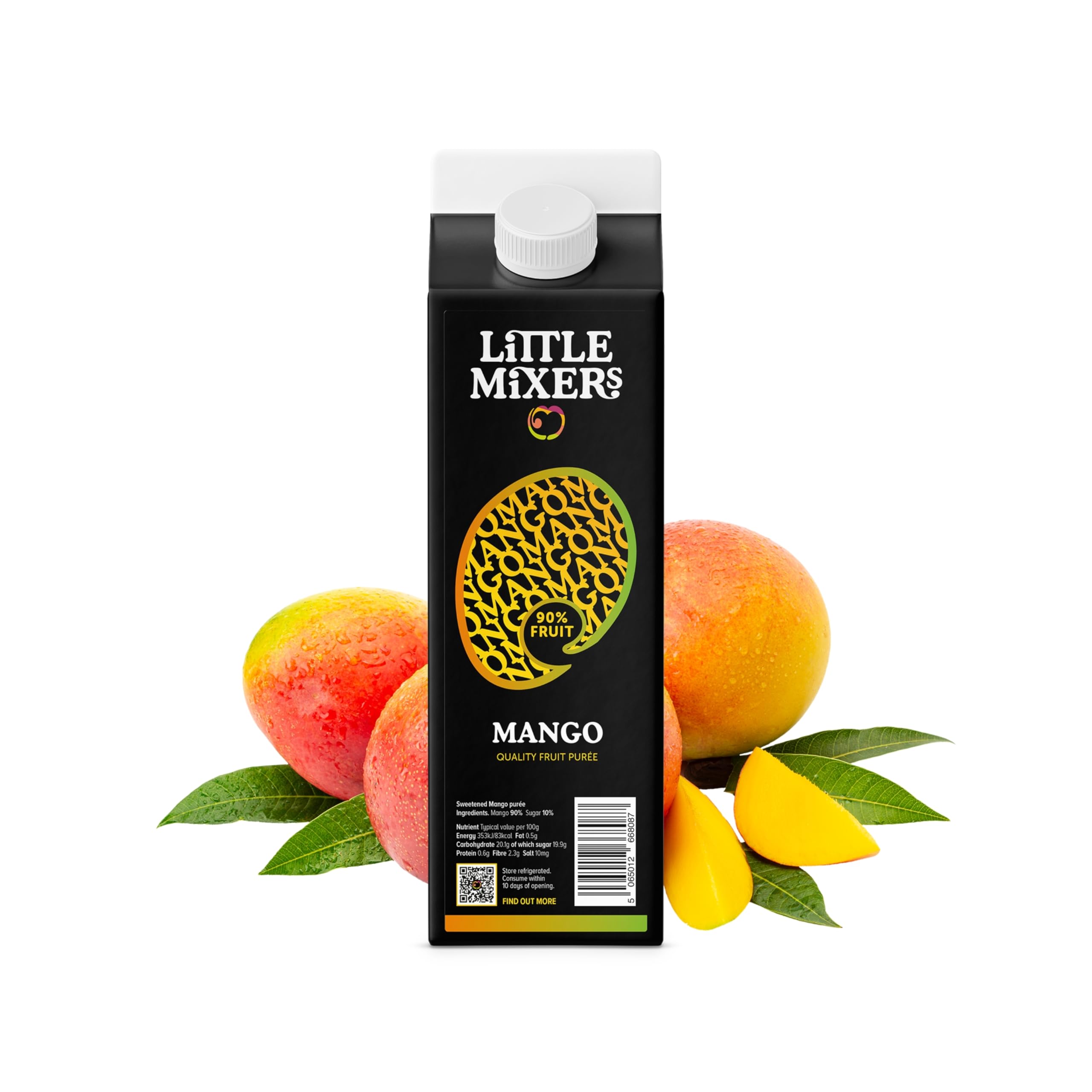 LITTLE MIXERS Mango Puree for Cocktails, Desserts & Smoothies - 1 KG | 90% Mango