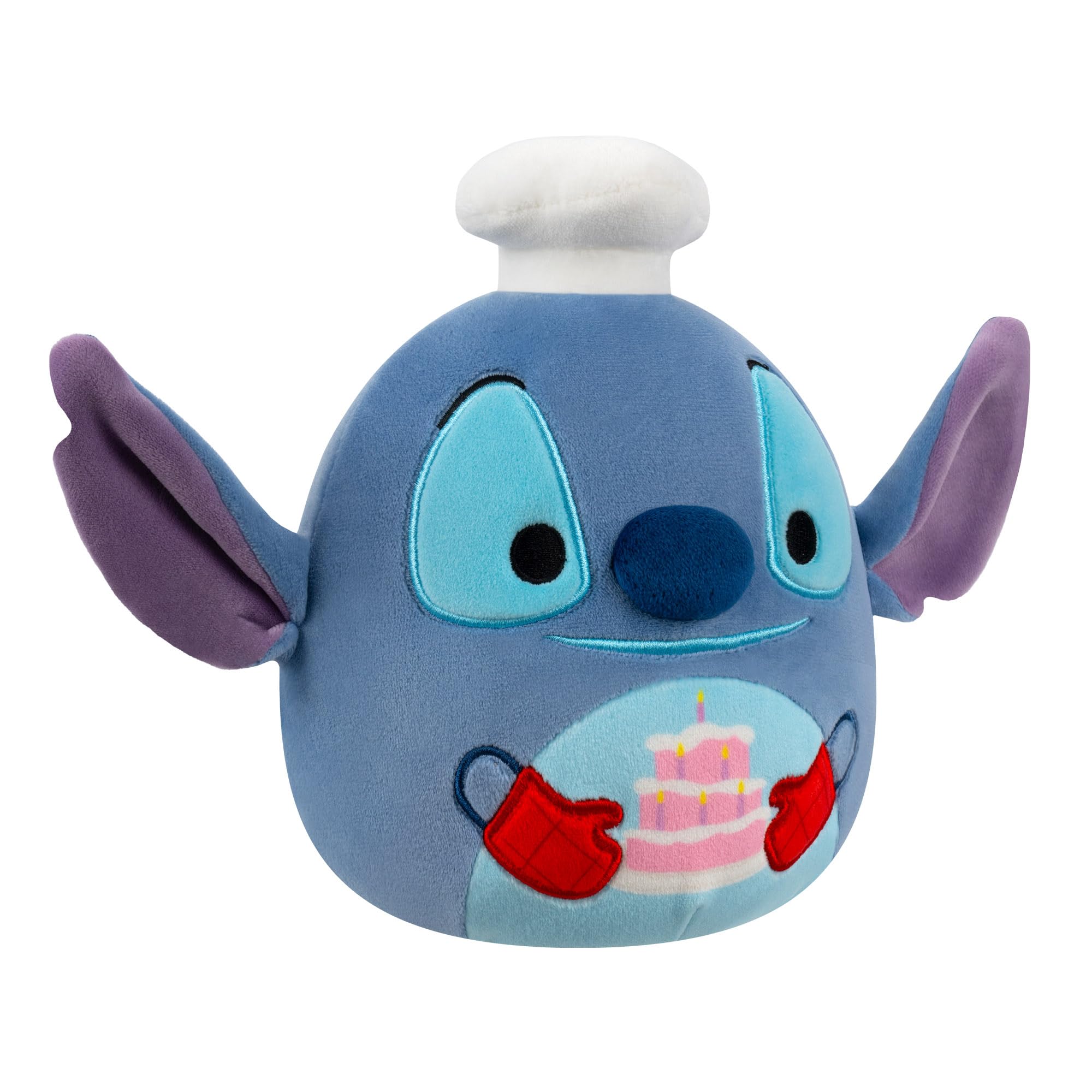 Squishmallows 8-Inch Disney Chef Stitch with Cake Plush - Soft Stuffed Animal for Kids 3+ 4