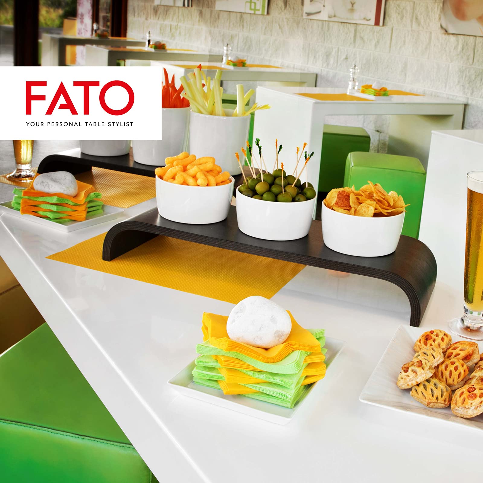 Fato Apple Green Disposable Paper Napkins, 24x24 cm, 2-Ply, Pack of 100 7