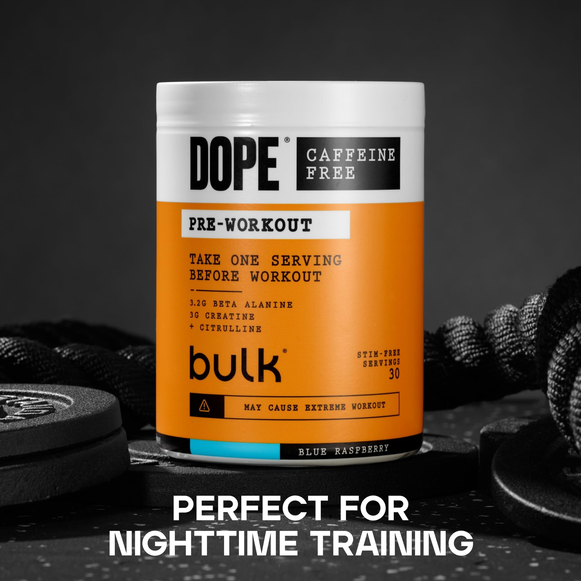 Bulk Dope Caffeine Free Pre-Workout Powder - Fruit Punch | 510g | 30 Servings