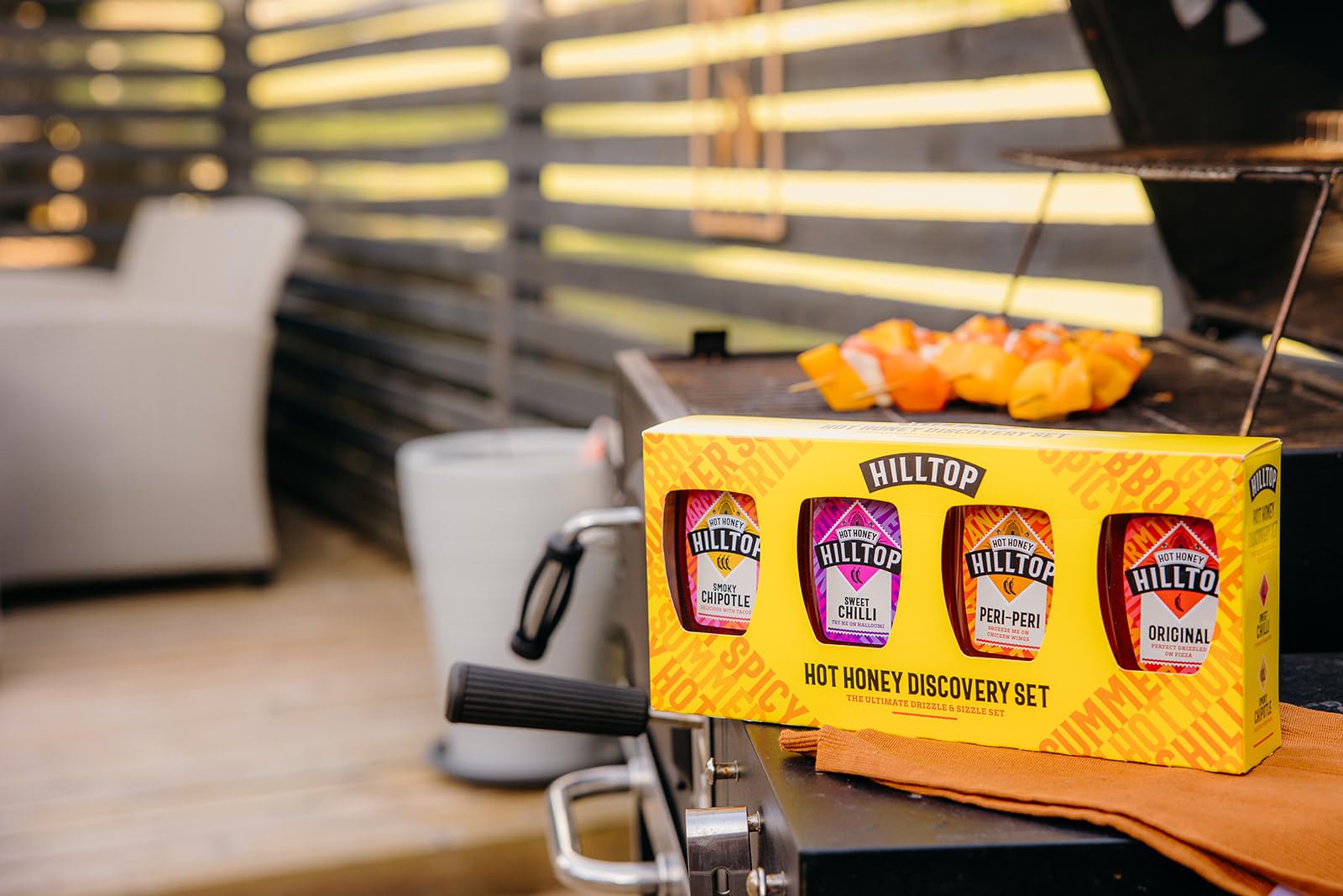 Hilltop Honey Hot Honey Discovery Set - Original, Smoky Chipotle, Peri Peri, Sweet Chilli | 4 x 350g 2