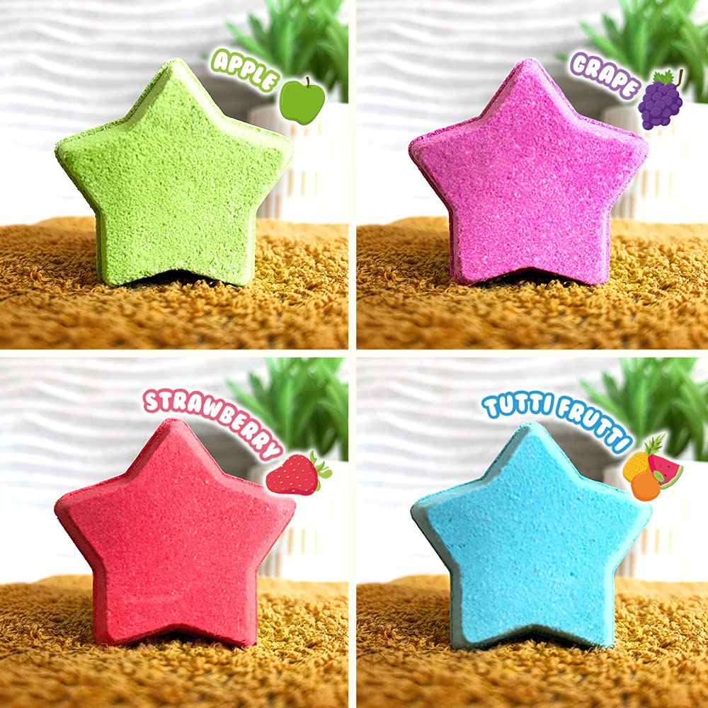 ZIMPLI Baff Bombz - 12 Pack Star Bath Fizzers for Colourful, Moisturising Fun | UK Made 5