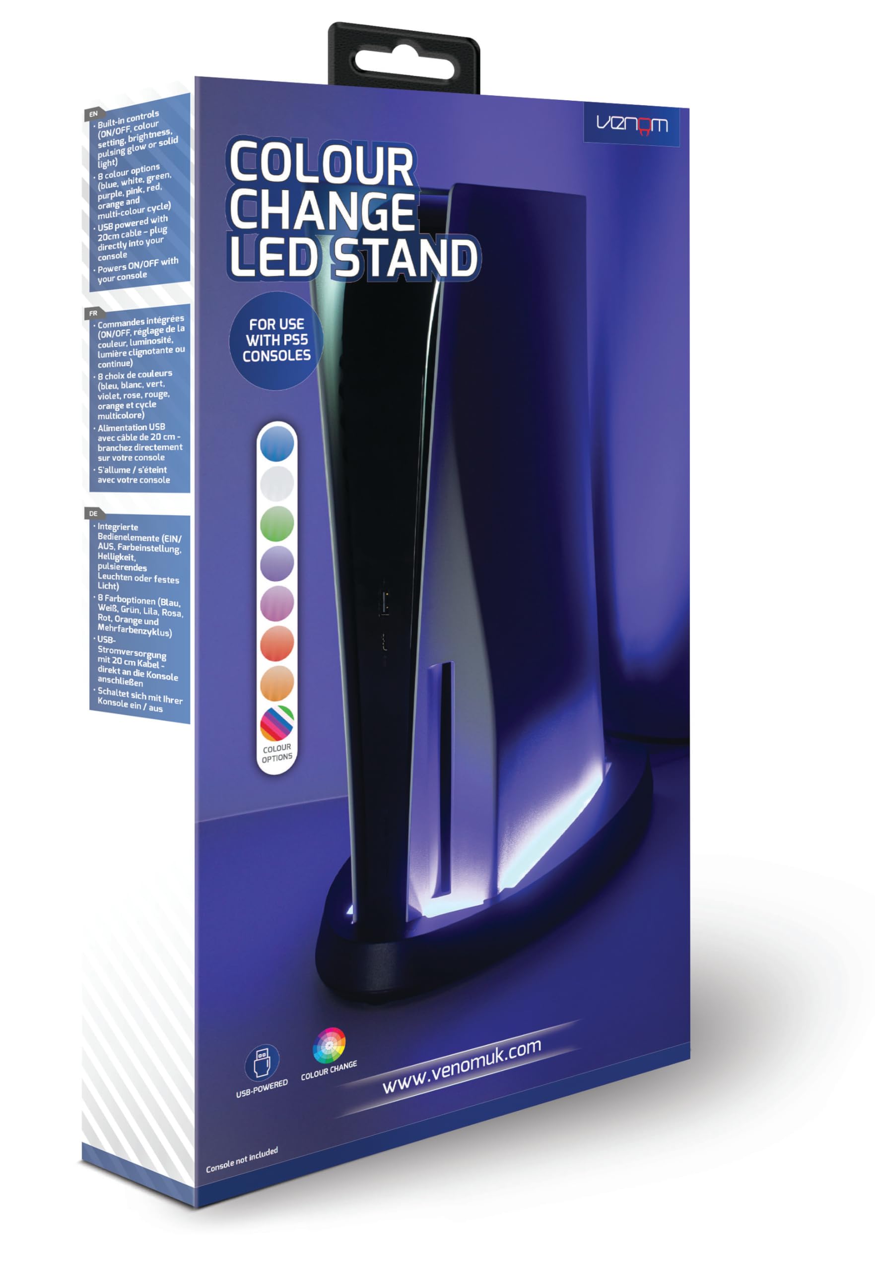 Venom Multi-Colour LED Light-up Console Stand for PS5 - Model VS5005 6