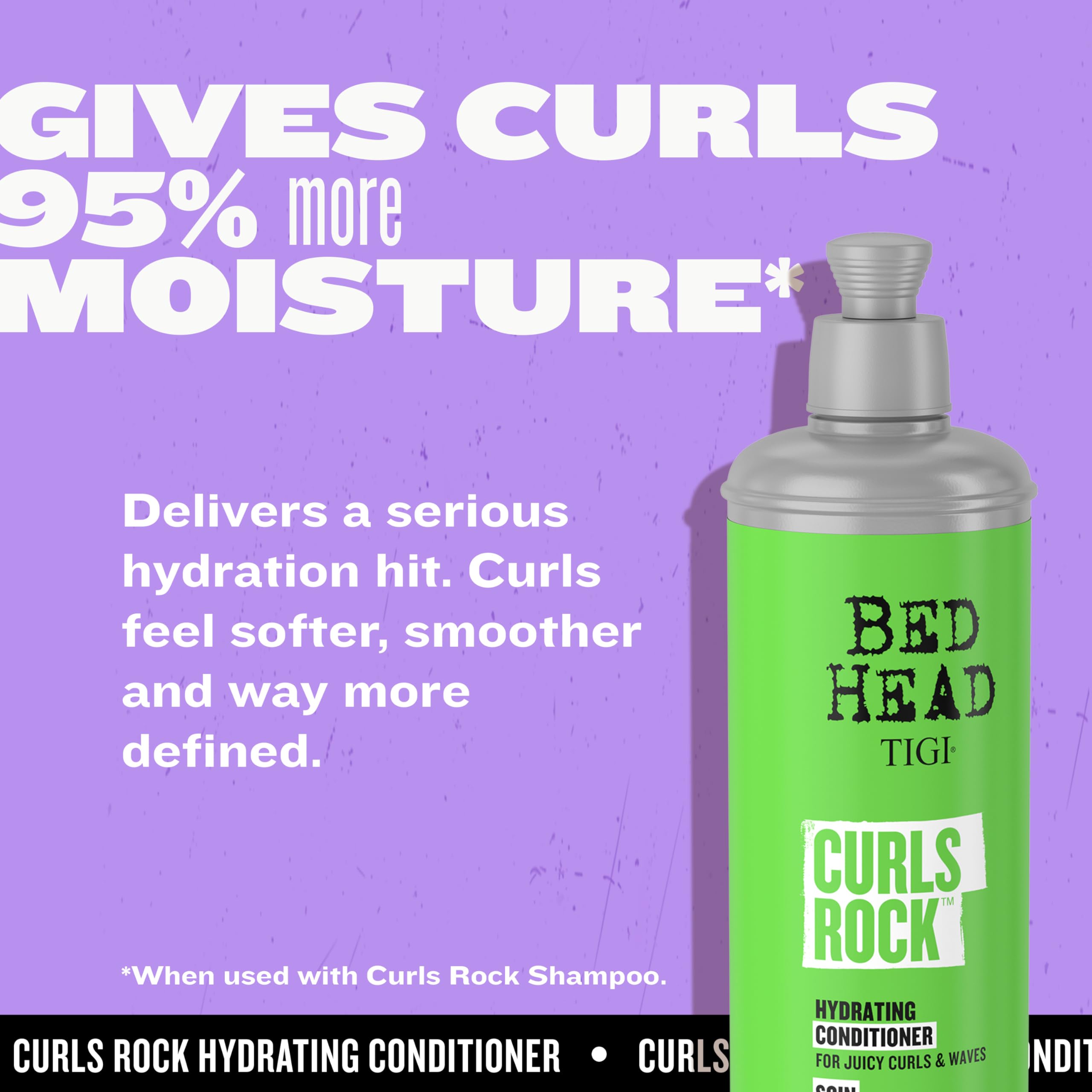 Bed Head by TIGI Curls Rock Hydrating Conditioner - Deep Moisturising, Detangling, Frizz Control | 400ml 3