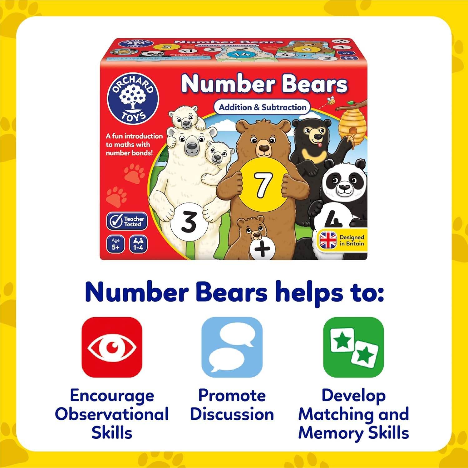Orchard Toys Number Bears Maths Game - Addition, Subtraction & Number Bonds to 20 | Ages 5+ | 1-4 Players 7