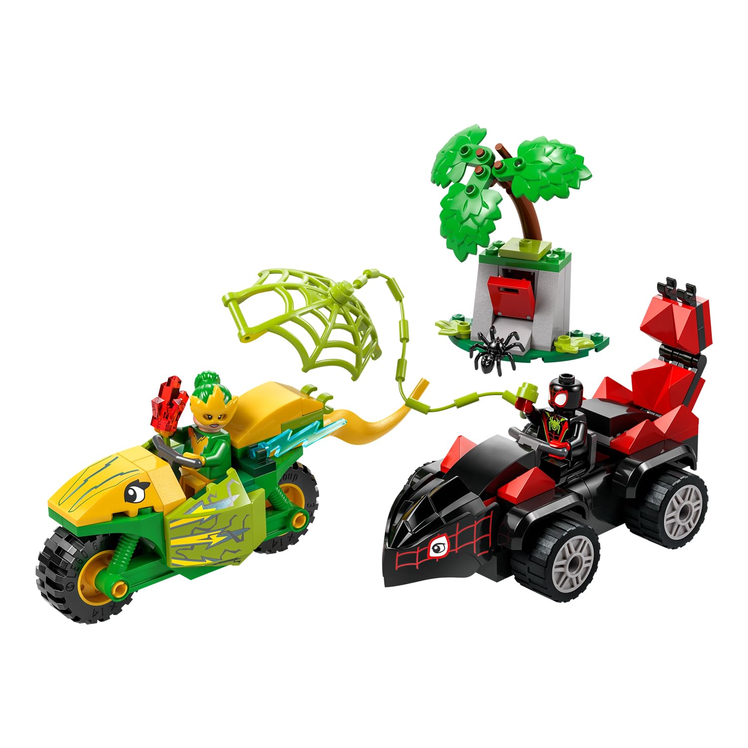 LEGO Marvel Spin and Electro Dinosaur Vehicle Chase Set - Buildable Super Hero Playset for Kids 4+ 6