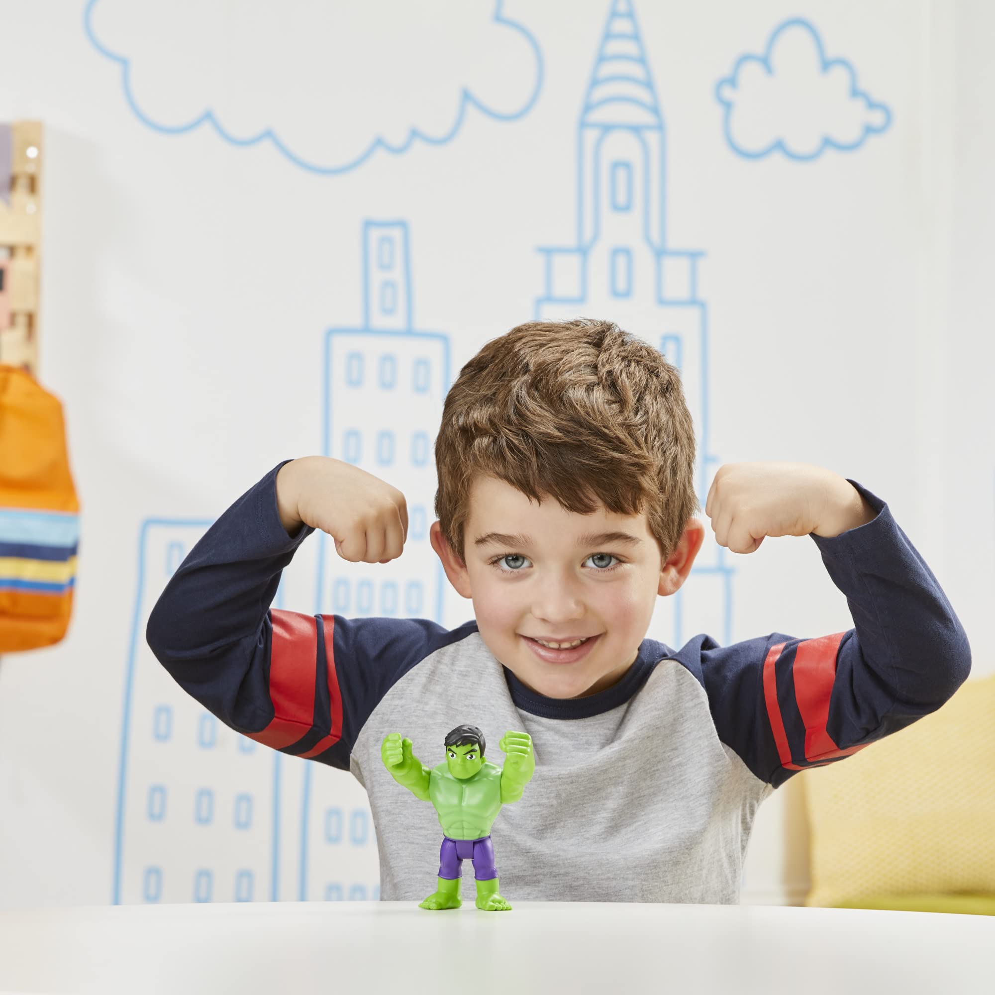 Hasbro Marvel Spidey and His Amazing Friends Hulk Action Figure - 10 cm Poseable Superhero Toy for Kids 3