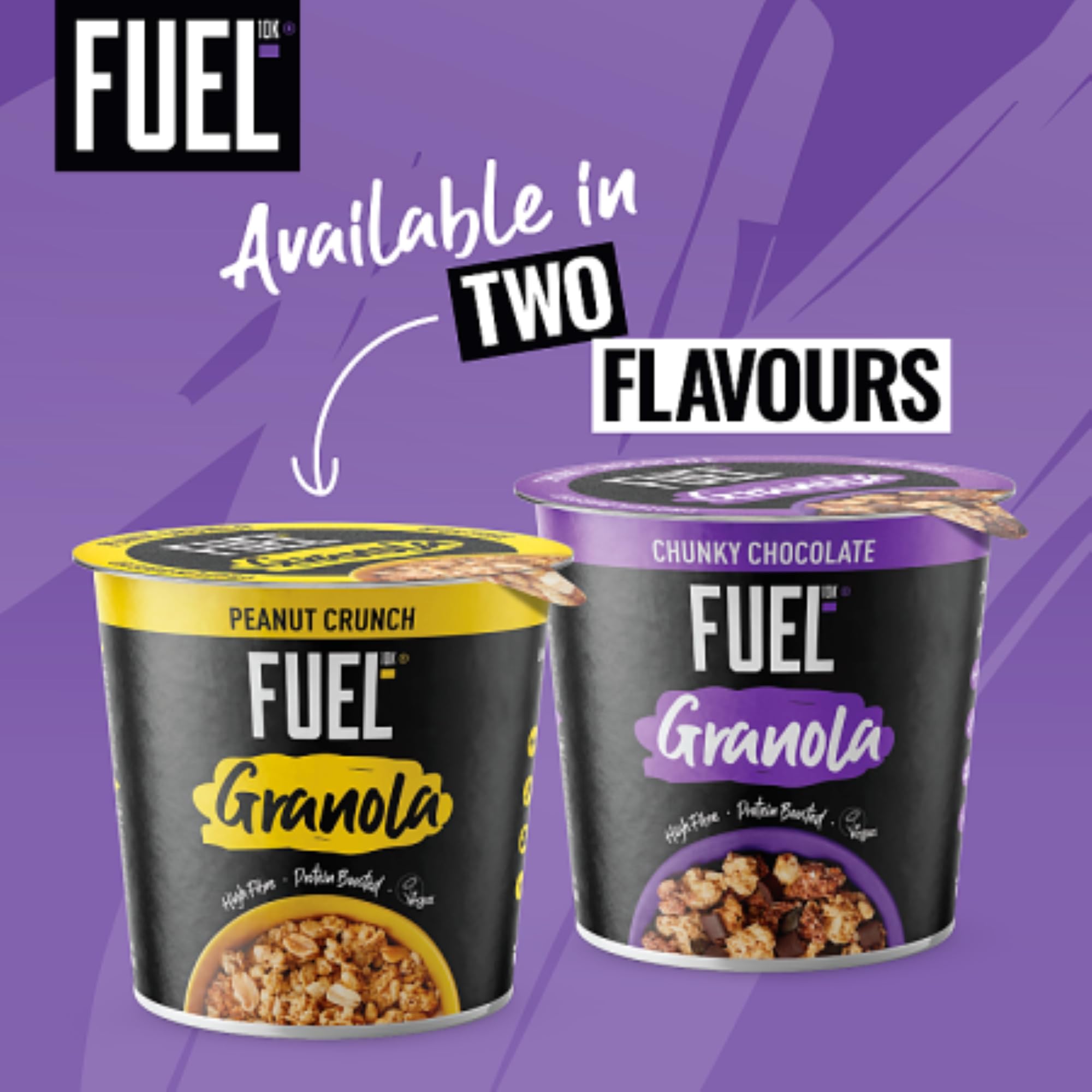 FUEL10K Chocolate Protein Granola Cereal Pot, 70g (Pack of 8) - Vegan-Friendly, High Protein Breakfast Snack 5