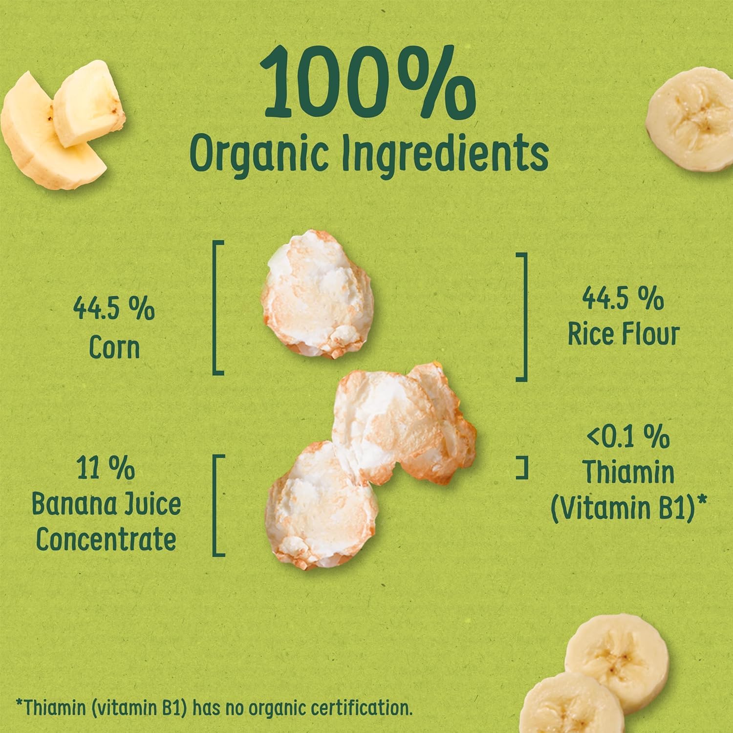 Organix Banana Puffcorn Organic Finger Food Toddler Snack 12+ Months 5