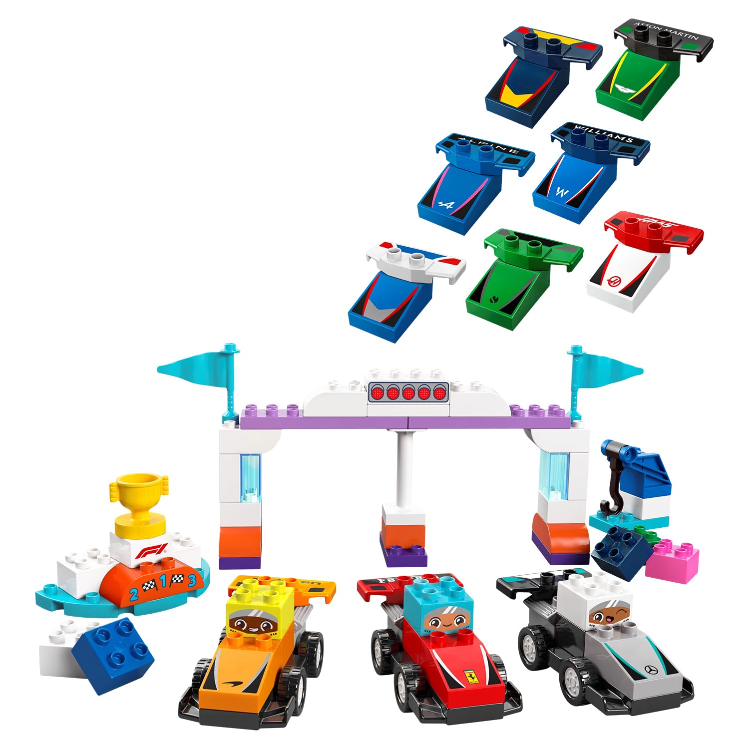 LEGO DUPLO Town F1 Team Race Cars & Drivers Building Toy - 2+ Year Olds 8