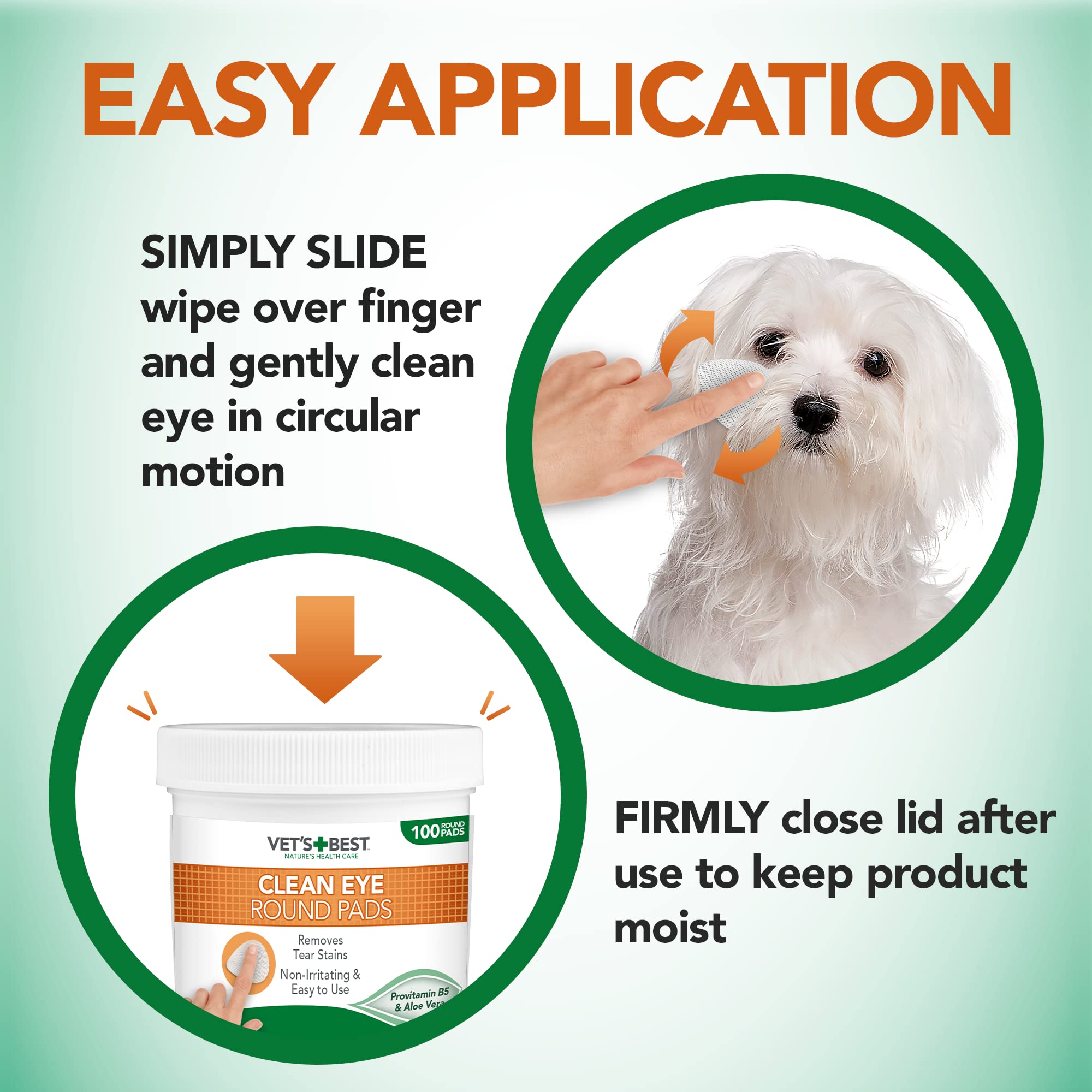 Vet's Best Natural Eye Cleansing Wipes for Dogs - 100 Disposable Wipes for Tear Stains 6