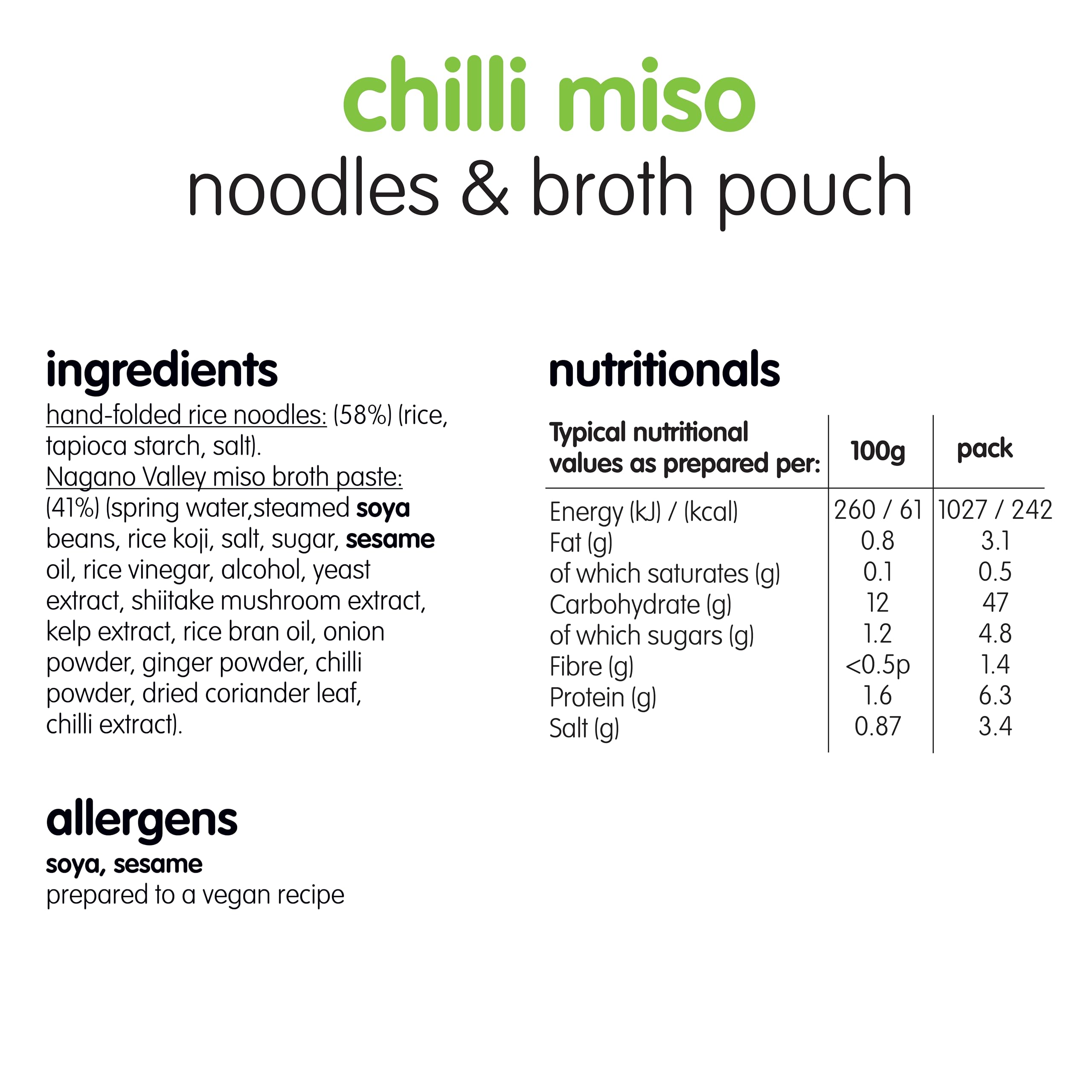 Itsu Chilli Miso Noodles & Broth Pouch 85g - Pack of 6 | Gluten Free Vegan Instant Noodles 7