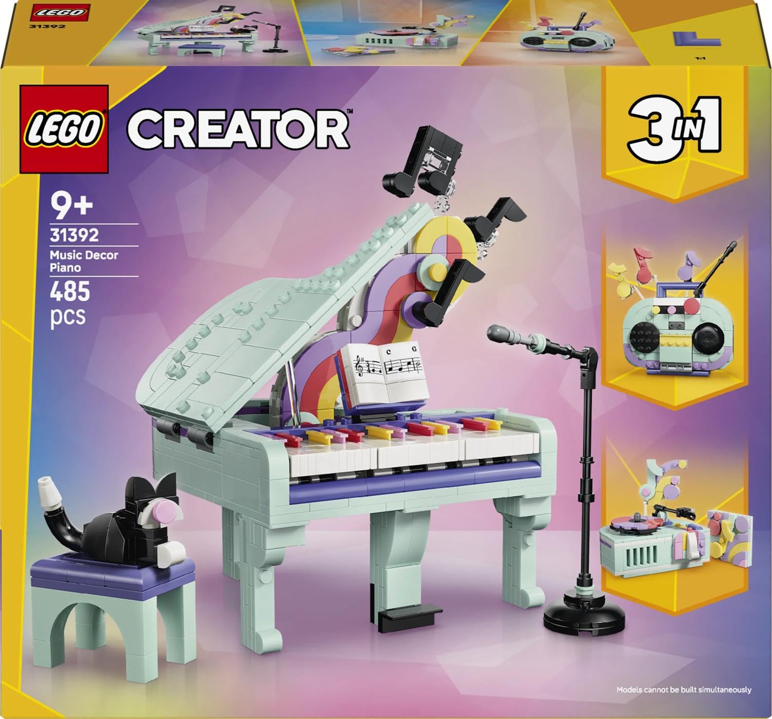 LEGO Creator 3 in 1 Music Decor Piano with Cat 31392 | Ages 9+ | Retro Model Kit 5