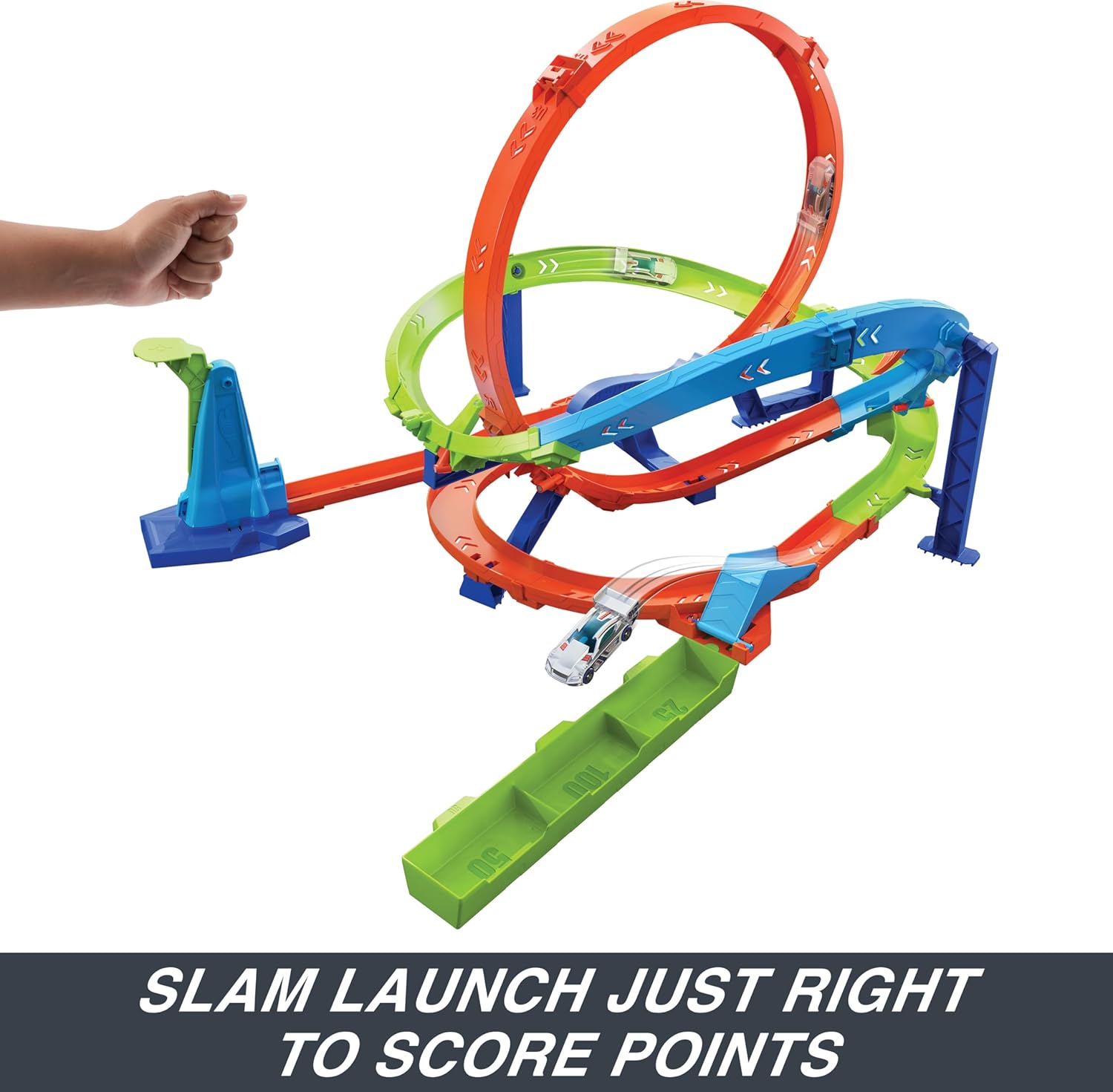 Hot Wheels Action Loop Cyclone Challenge Track Set - 2-in-1 Racing Playset for Kids 4+ 3