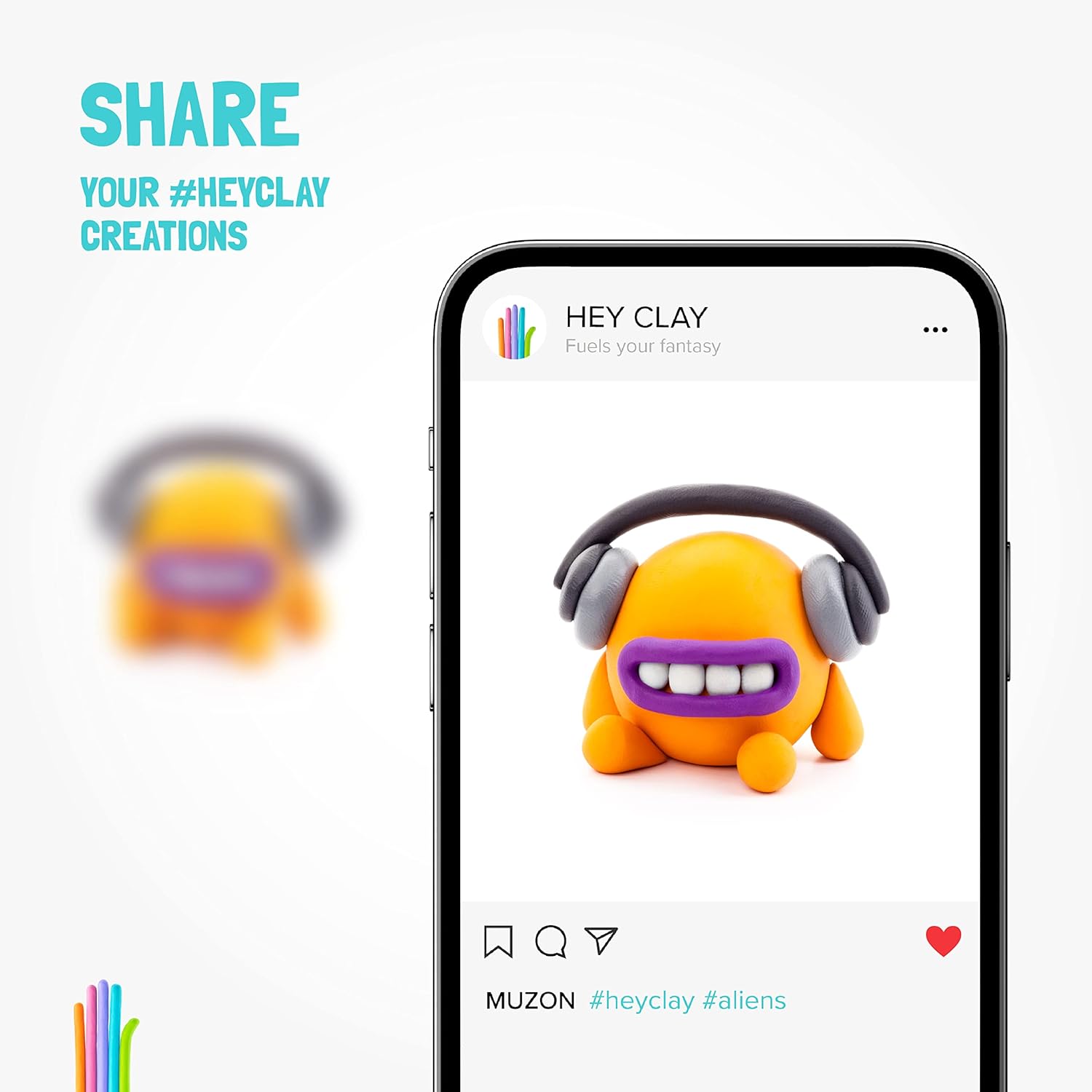 Hey Clay Forest Animals Set - Air Dry Modeling Clay Kit for Kids 5