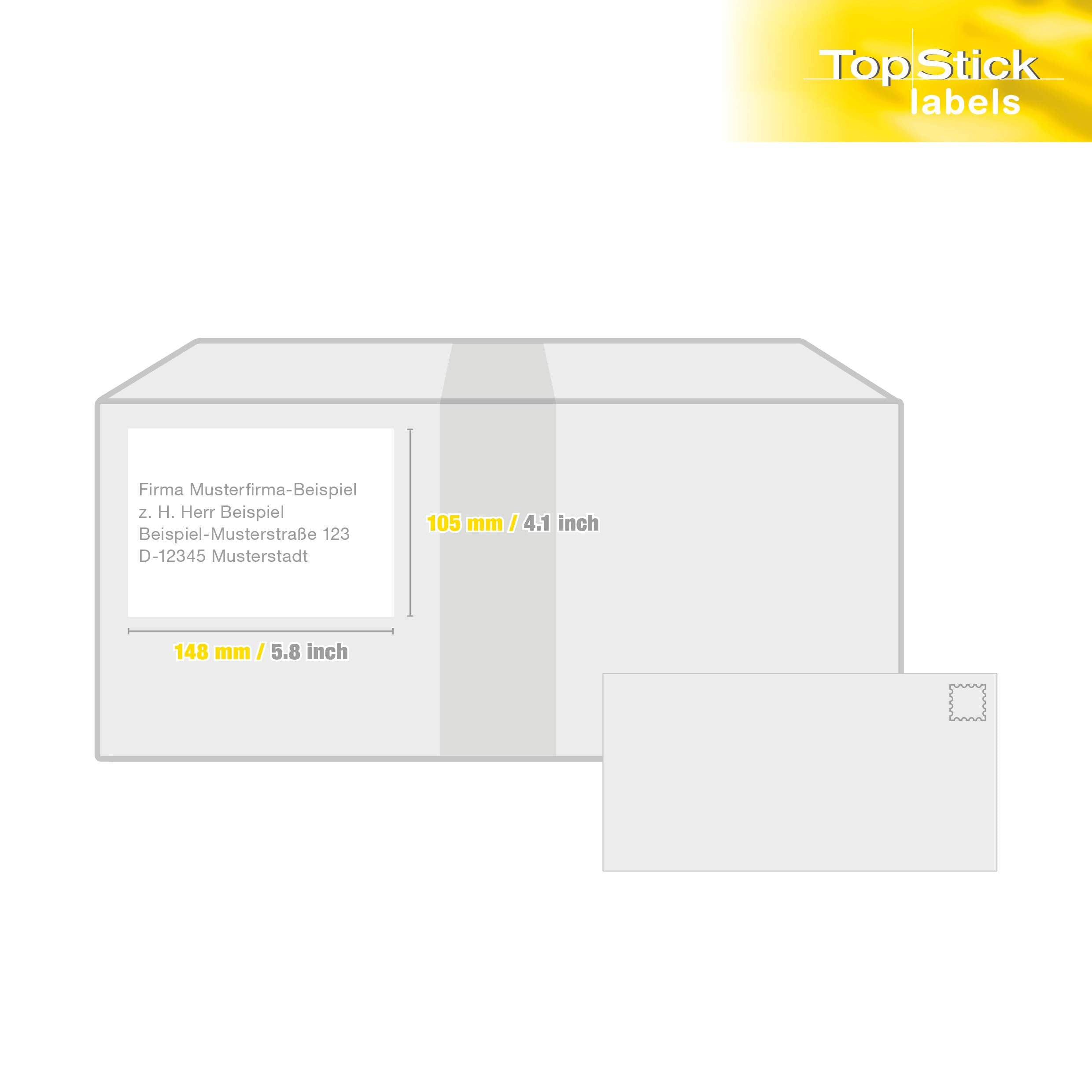 TopStick 8717 Parcel Shipping Labels - 4 Labels per A4 Sheet, 105 x 148 mm | 100 Sheets 5