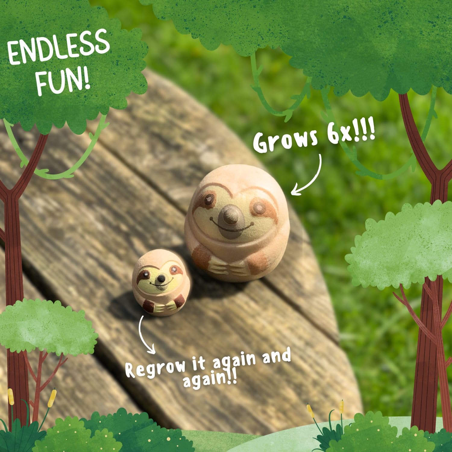 Grow a Sloth Toy - Just Add Water, Expands Up to 6x Size - Fun for Kids Ages 5-8 7