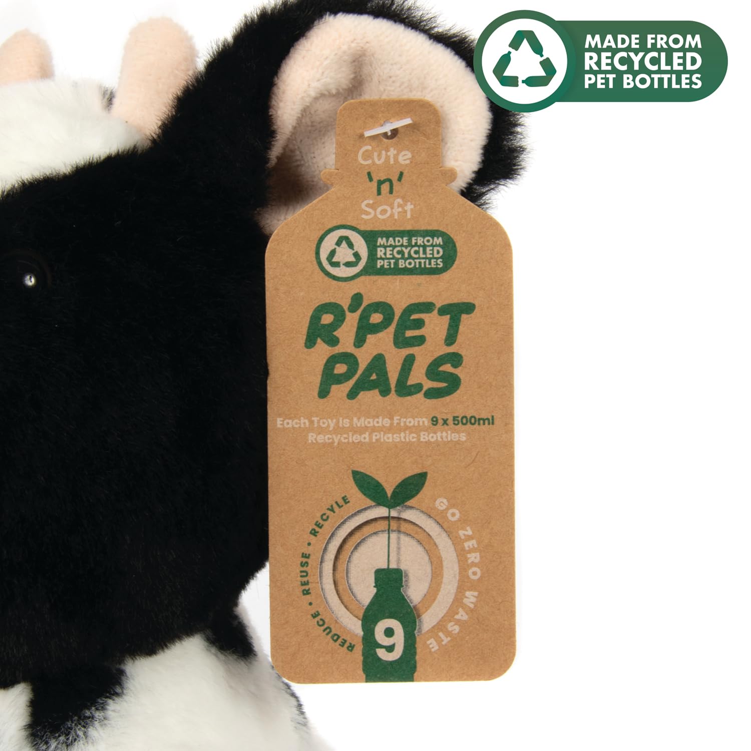 Lesser & Pavey RPET Pals Moo Moo Sitting Cow Teddy Bear for Kids 8