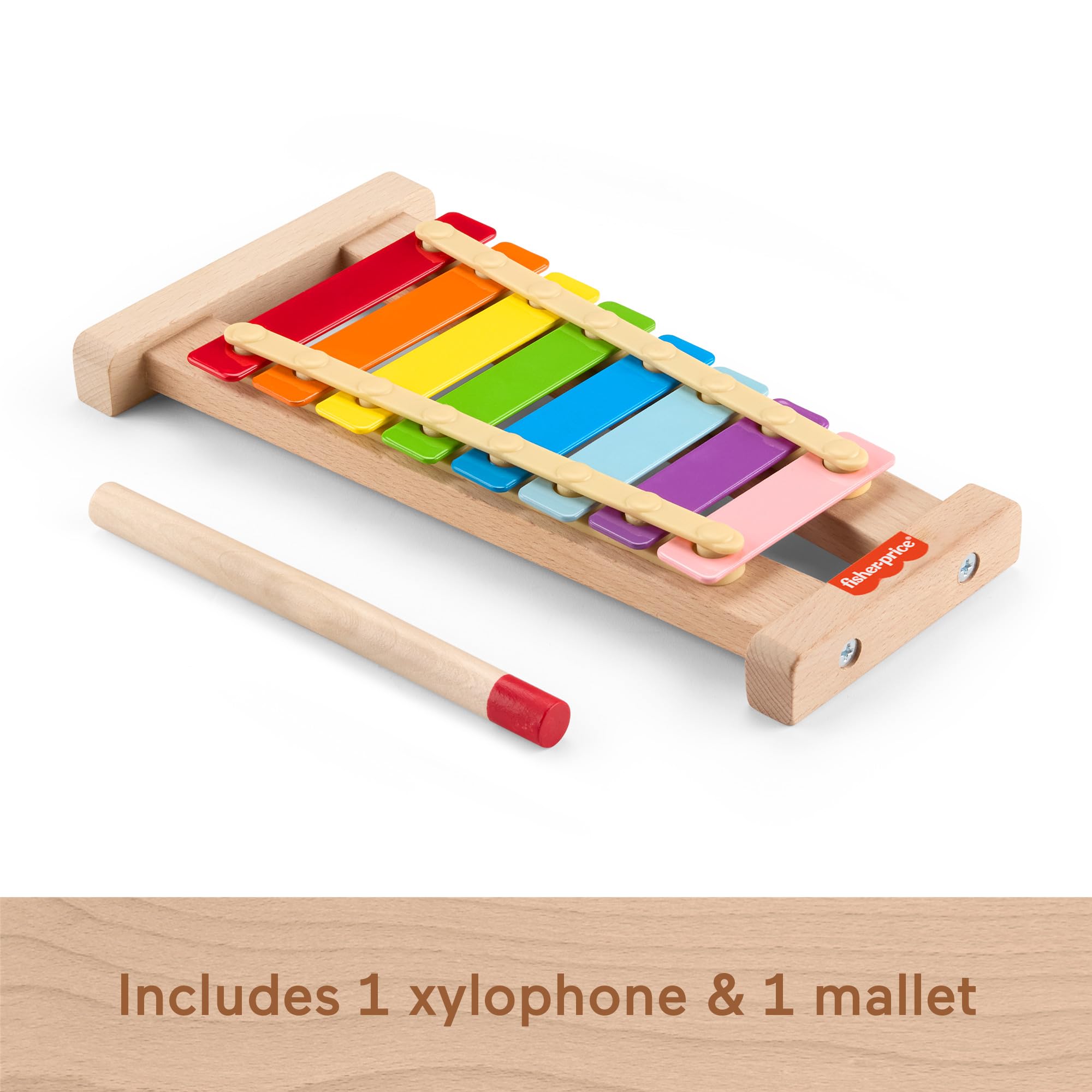 Fisher-Price Wooden Xylophone Musical Toy for Toddlers - HXV13, Ages 2+ 4