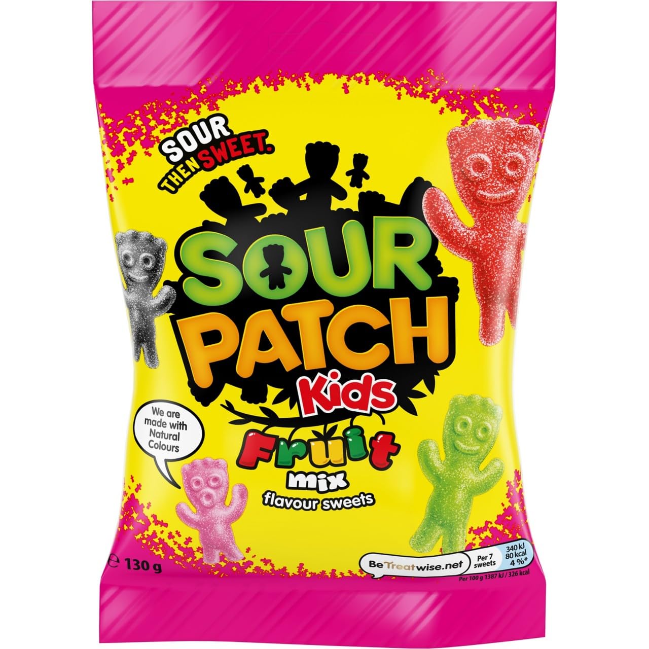Sour Patch Kids Mixed Fruit Flavoured Sour Sweets, Tangy & Chewy Vegan Candy, 130g