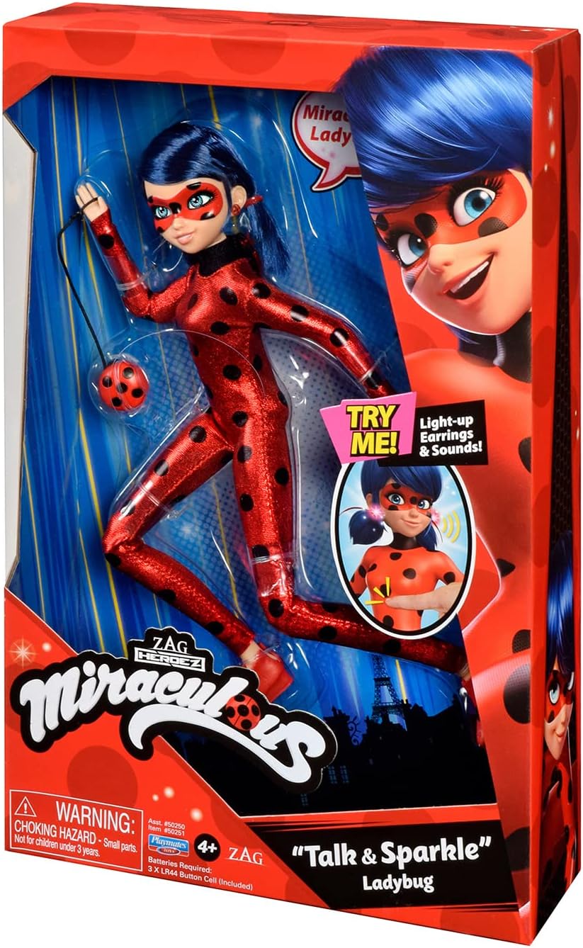 BANDAI Miraculous Ladybug Talk & Sparkle Deluxe Fashion Doll with Light-Up Earrings and Sound Functions (P50250) 7
