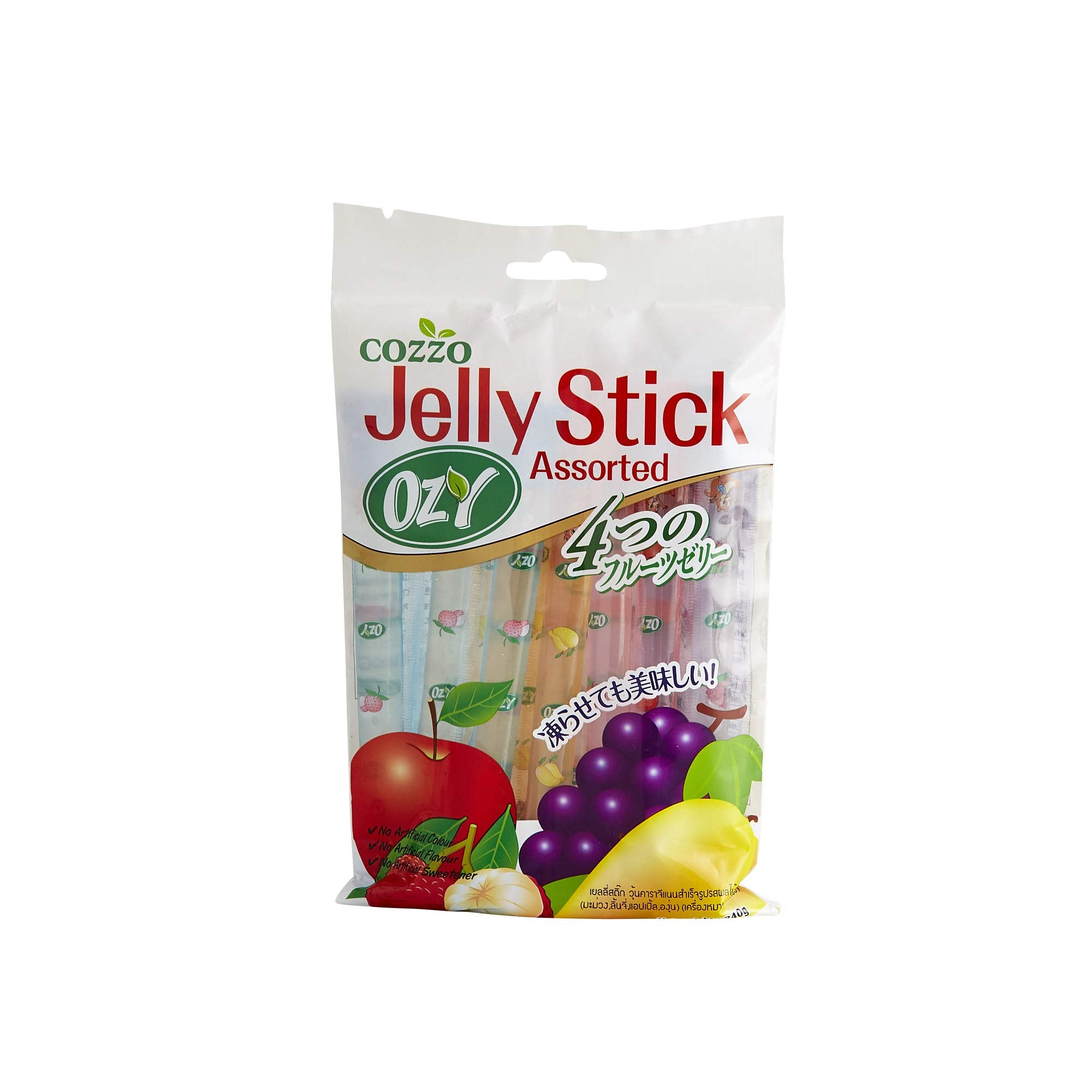 OZY Assorted Fruit Jelly Sticks - Made with Real Fruit Juice | 12 Pack, 240g