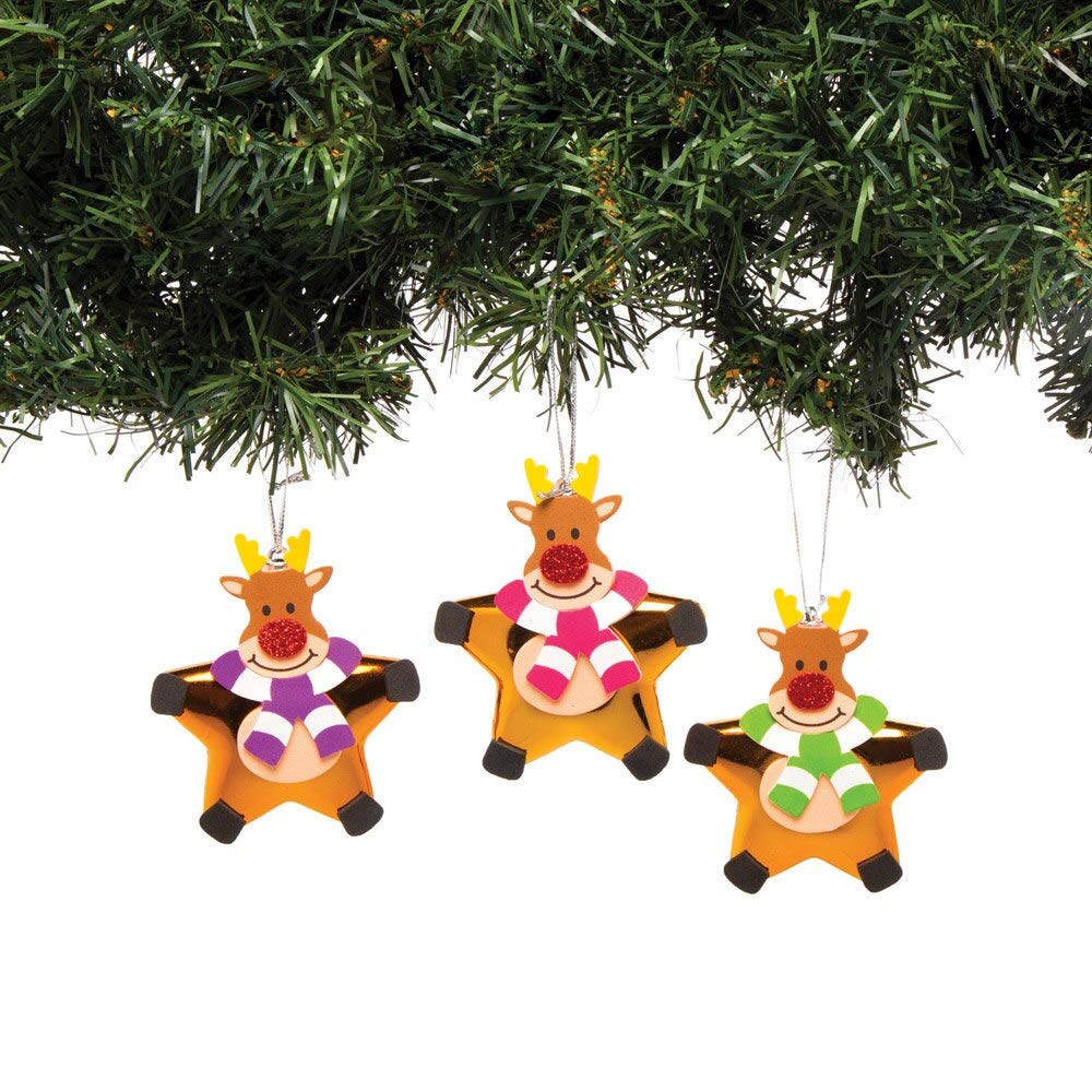 Baker Ross Reindeer Star Bauble Craft Kit - Christmas Arts & Crafts for Kids (Pack of 6) 5