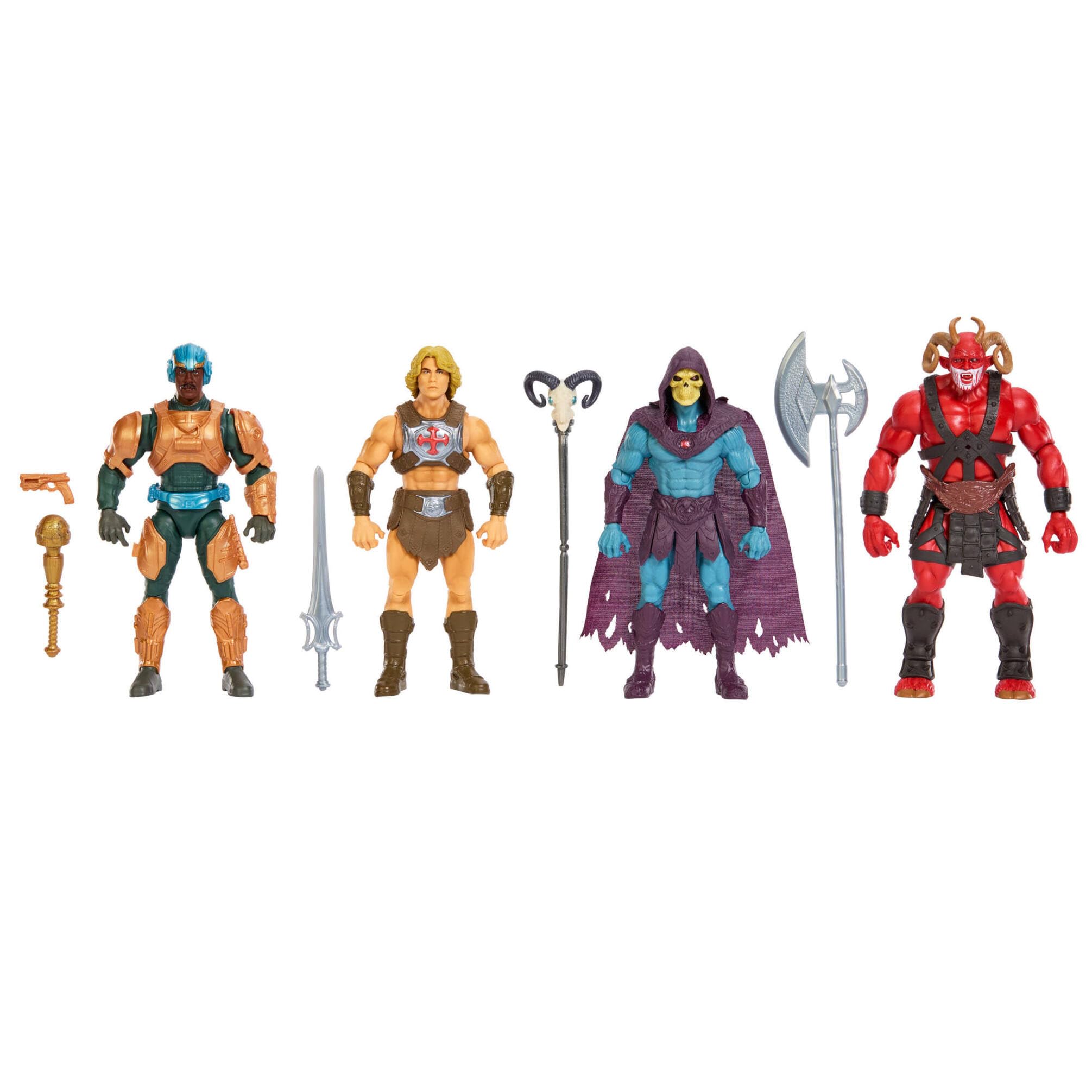 Masters of the Universe Action Figure 4 Pack - 5.5 Inch Movie Figures with Actor Likenesses