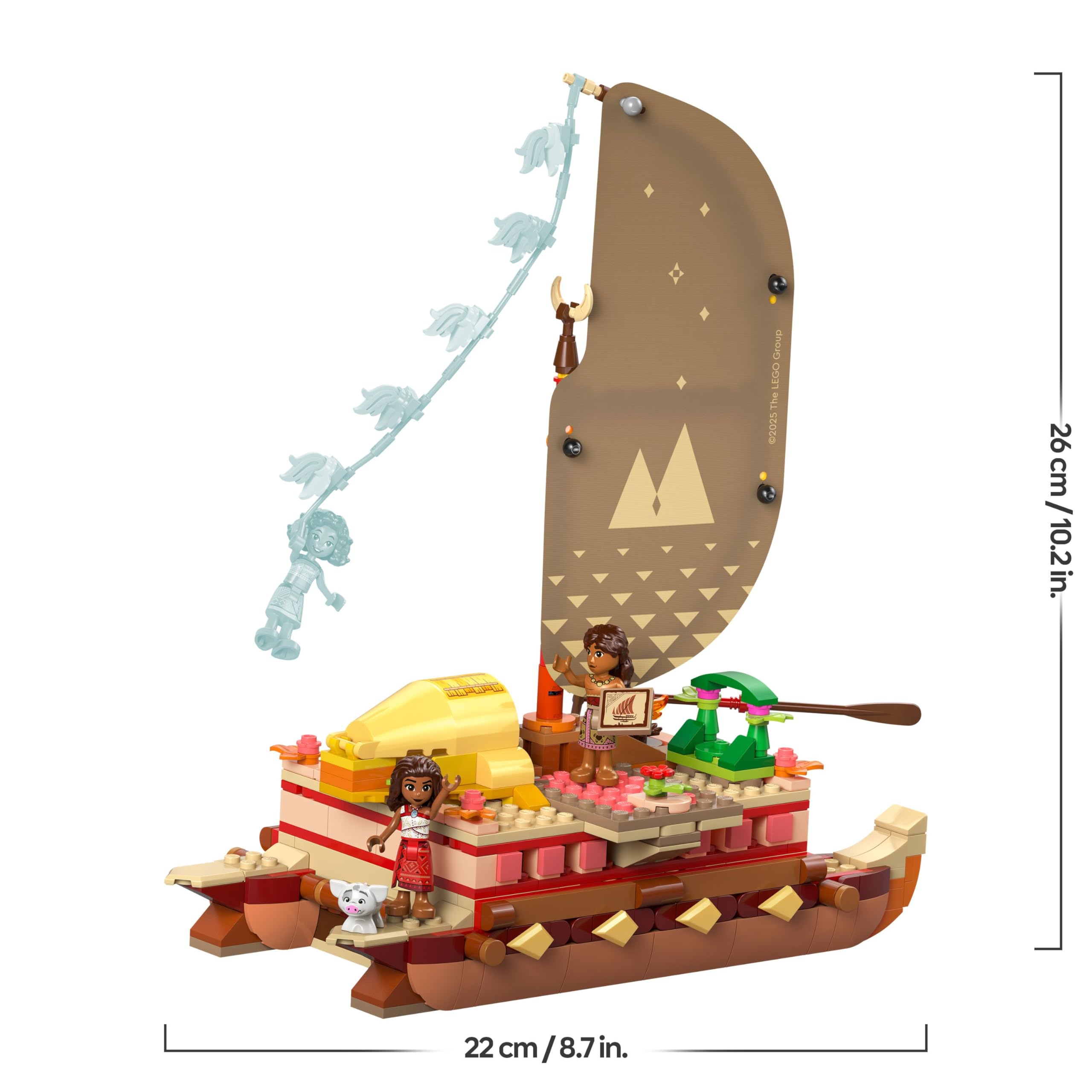 LEGO Disney Moana 2 Moana's Adventure Canoe 43270 Building Set for Ages 6+ 8