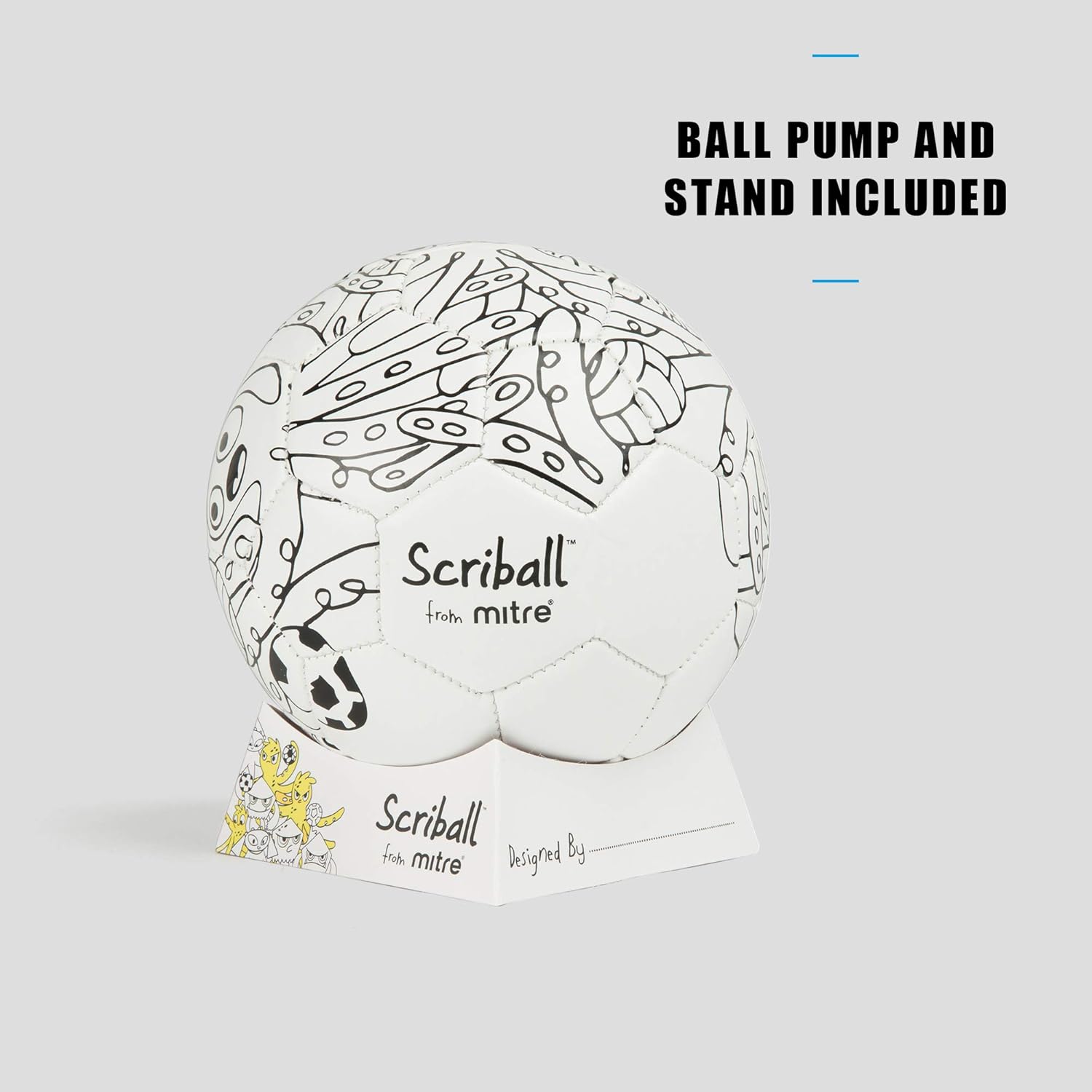 Mitre Scriball Ooodles Mini Football with Colouring Pens - Personalisable Toy for Kids 4