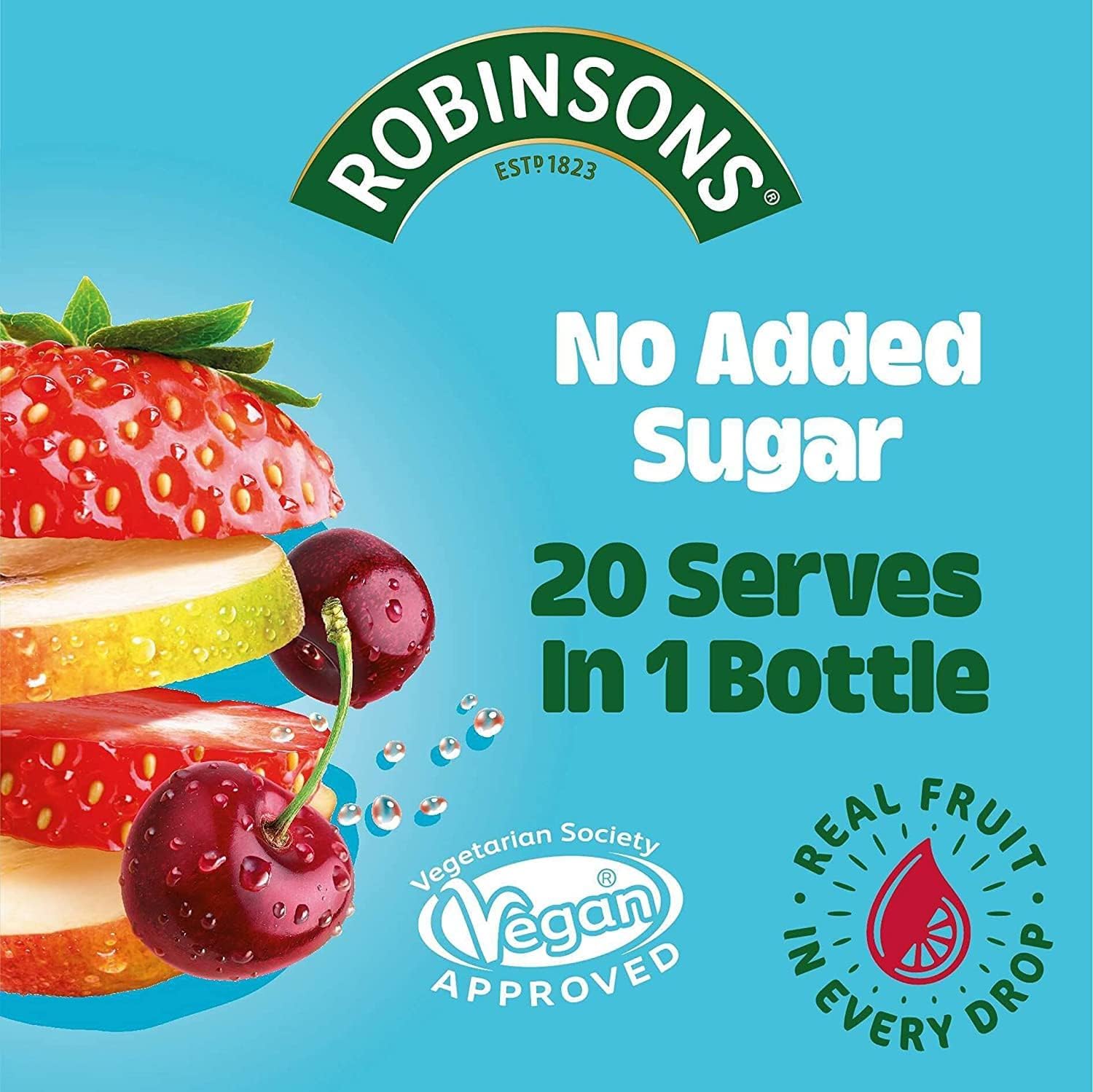 Robinsons Summer Fruits Squash Concentrate - No Added Sugar | Low Calorie | 1L 3