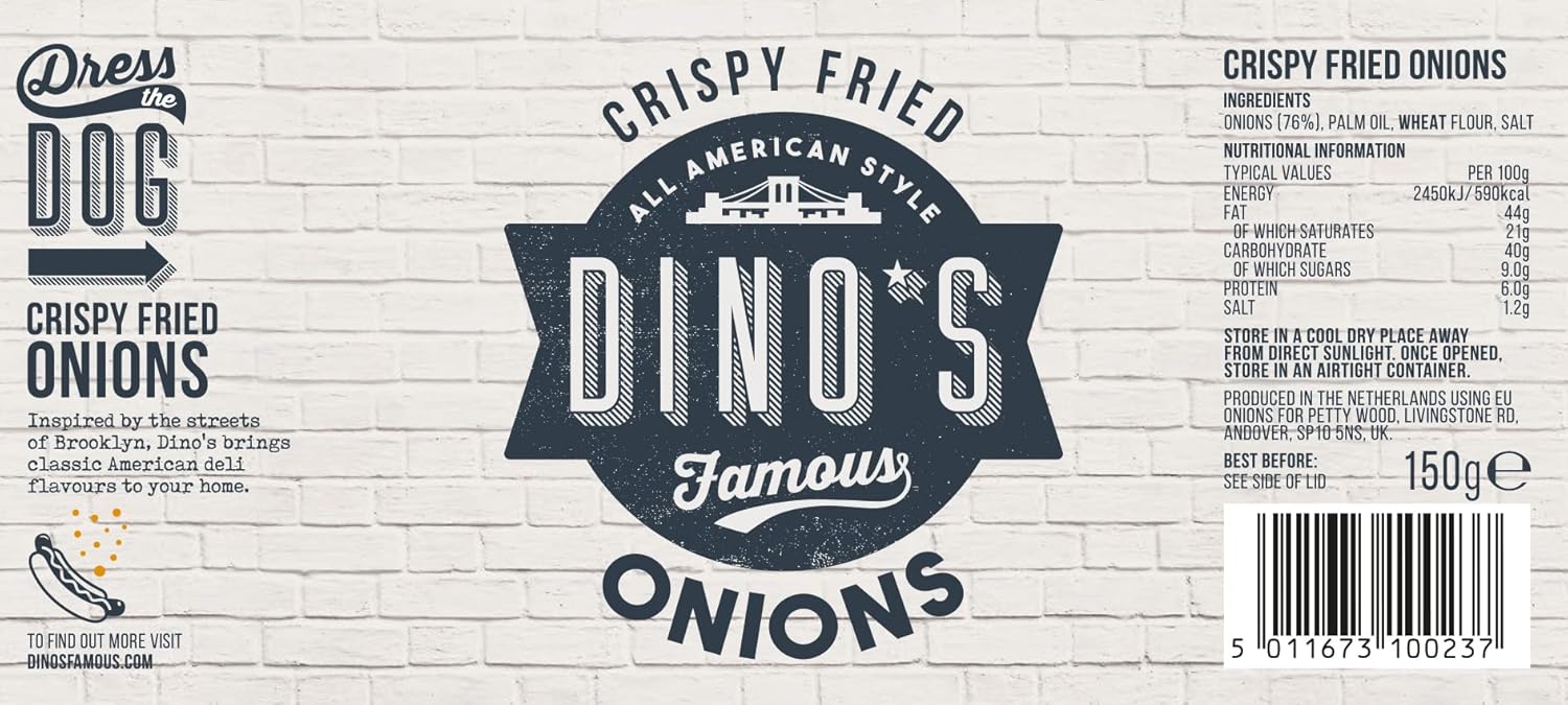Dino's - Famous Crispy Fried Onions Topping, 150 g Tub 7