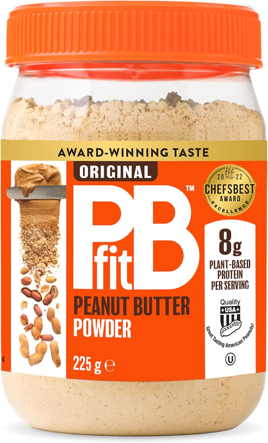PBfit Peanut Butter Powder - 87% Less Fat, High Protein, Gluten Free, 225g
