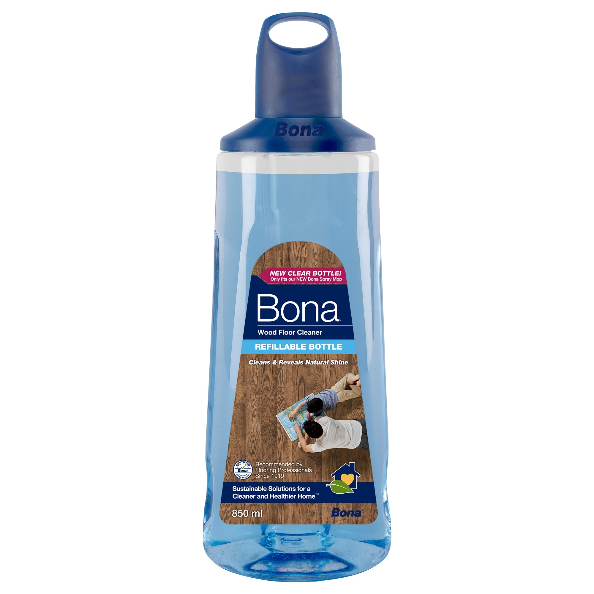 Bona Premium Spray Mop Cartridge - Wood Floor Cleaner for Varnished or Hard Floors, 850ml 1