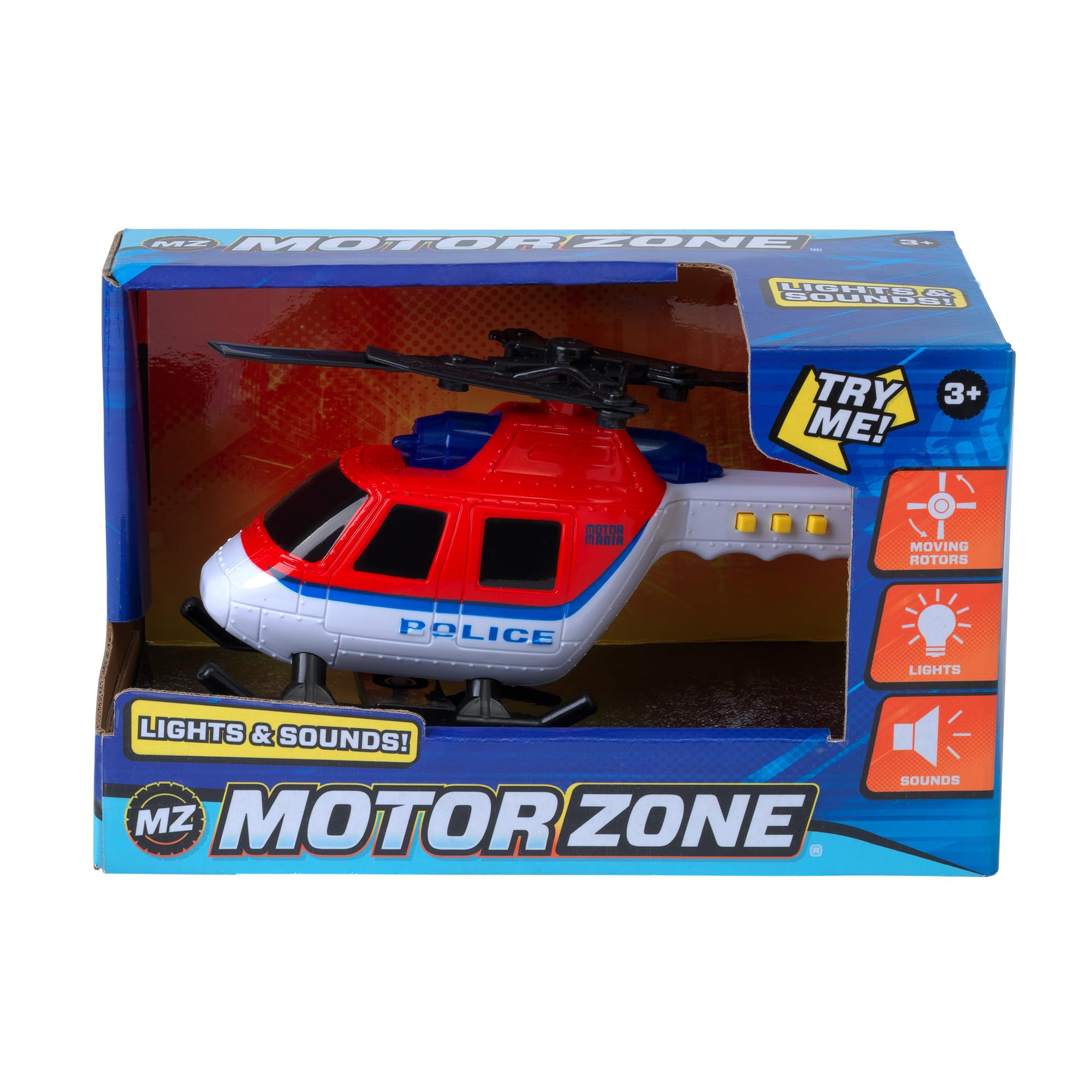 Motor Zone Police Helicopter - 18.5cm with Realistic Lights & Sound | Kid Toy 6
