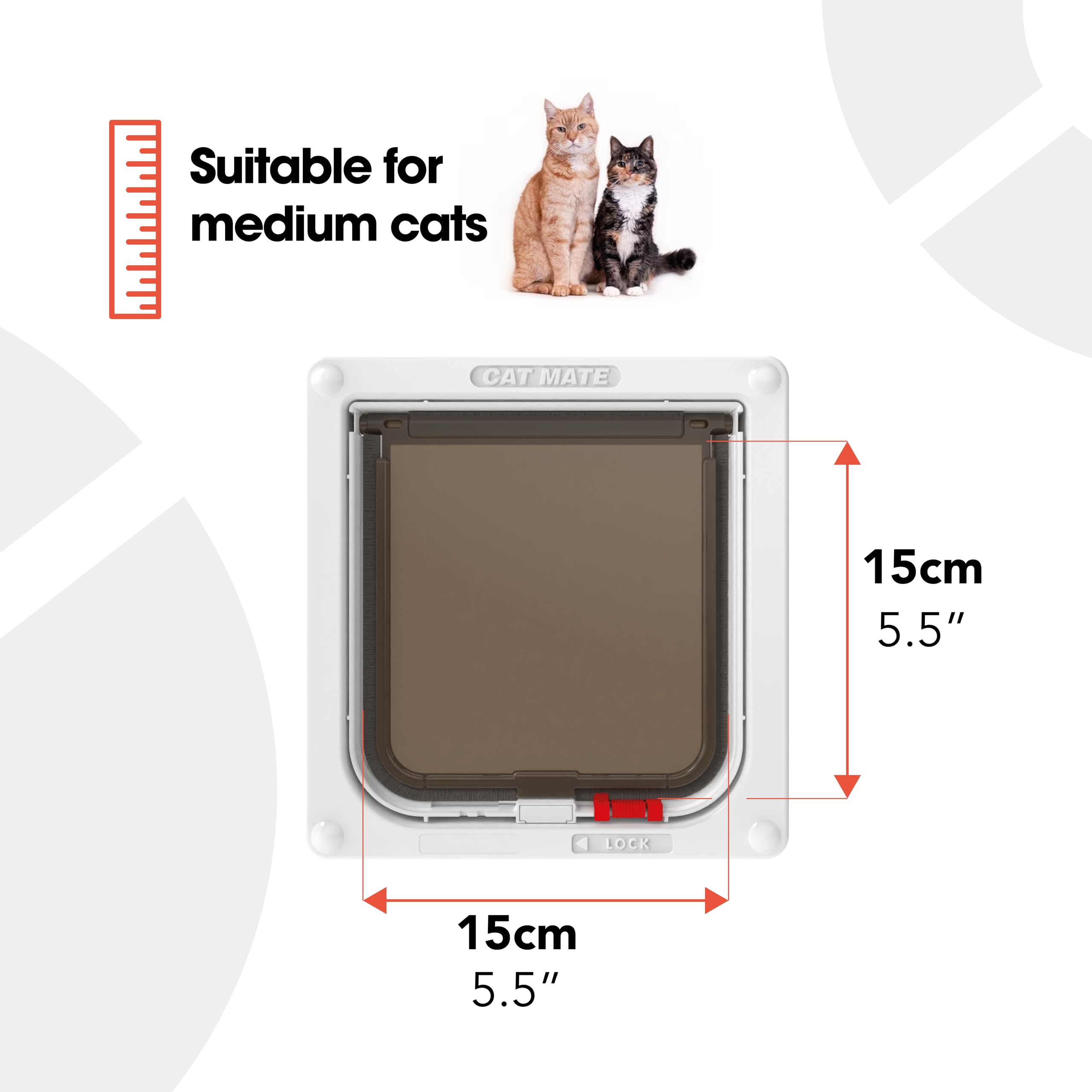Cat Mate Lockable Cat Flap - White | Easy Fitting | Weatherproof | Tamper Proof 2