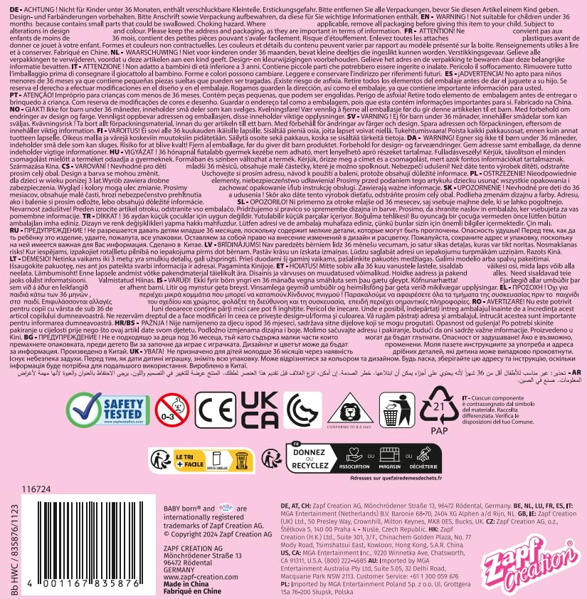 BABY born Bike Outfit 835876 - Sporty Bike Outfit with Gloves and Sunglasses for Dolls 16