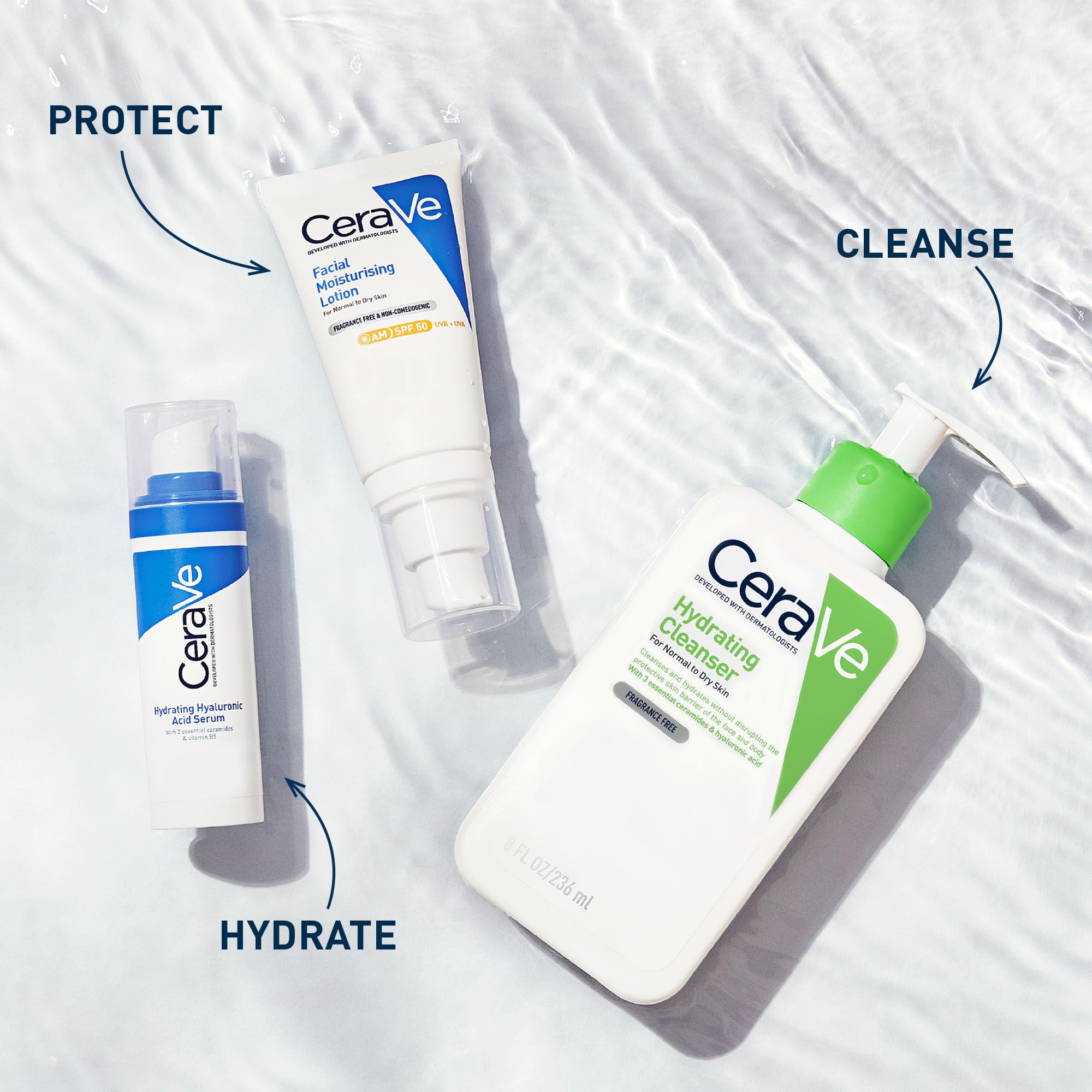 CeraVe Hydrating Cleanser for Face & Body (473 ml) - Fragrance-Free, Non-Foaming Gel with Ceramides & Hyaluronic Acid 4