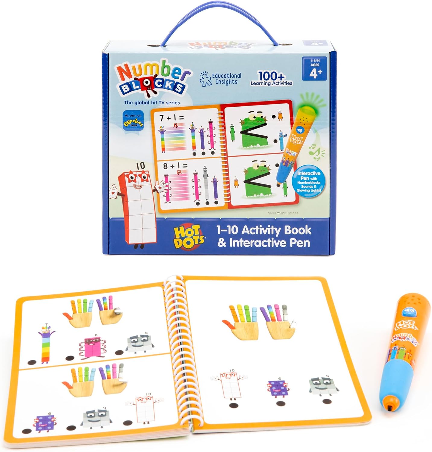 Learning Resources Hot Dots Numberblocks 1–10 Activity Book & Interactive Pen - Educational Electronic Learning Toy for Ages 4-8