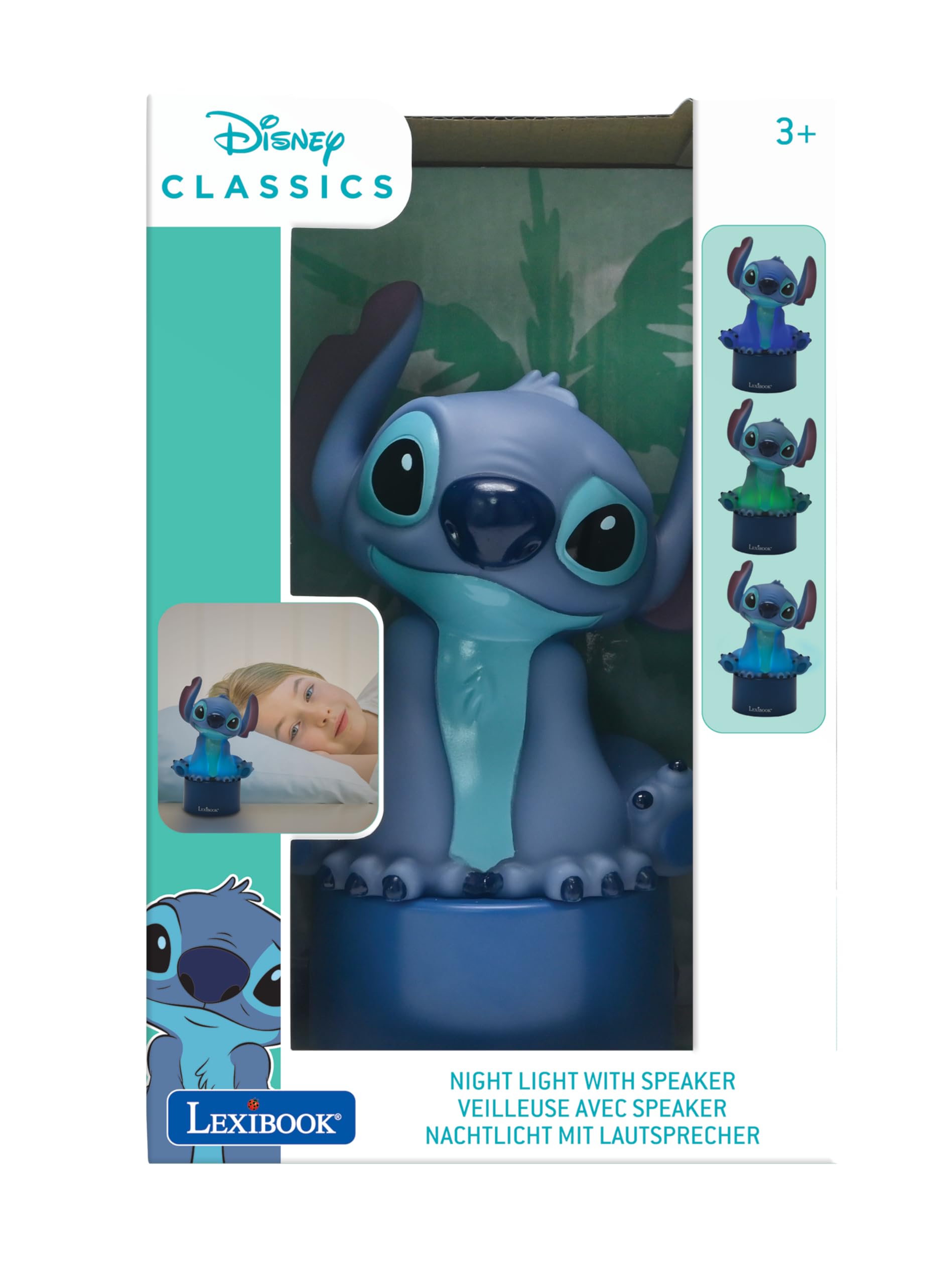Lexibook - Disney Stitch Nightlight with Speaker, Color-Changing LED, Blue, NS01D 6