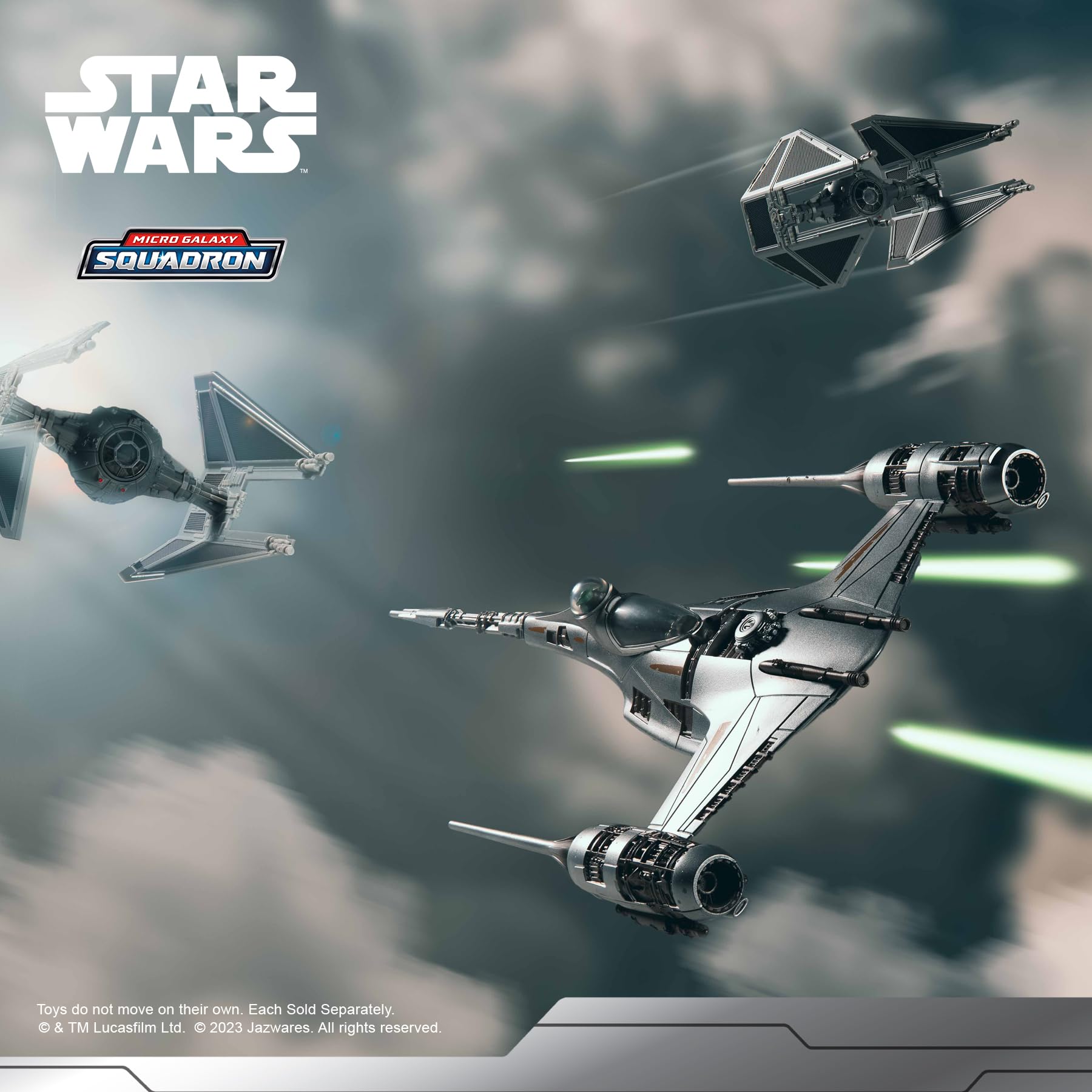 Star Wars Micro Galaxy Squadron The Mandalorian's N-1 Starfighter - 13cm Vehicle with Din Djarin & Grogu, Ages 8+ 6