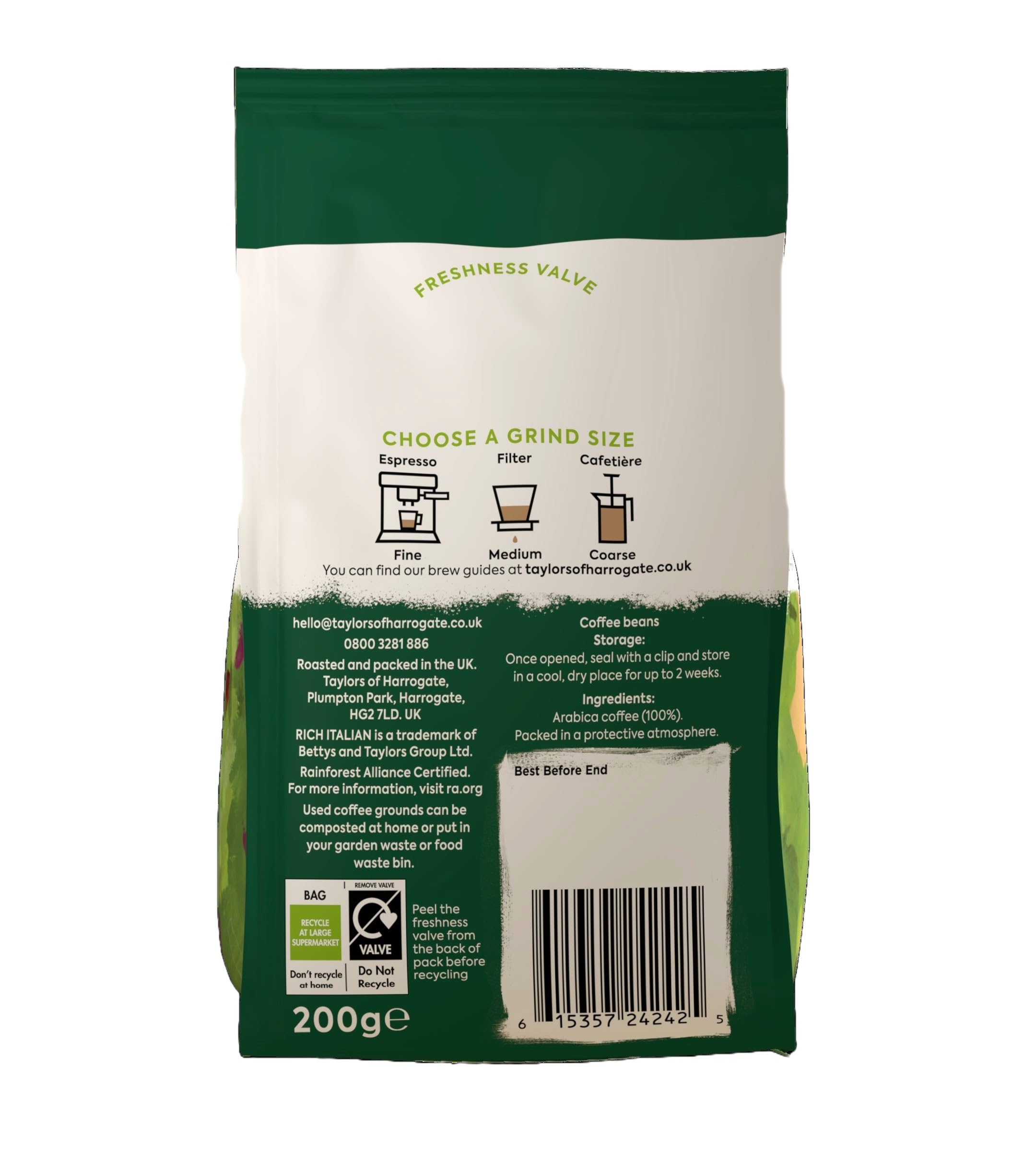 Taylors of Harrogate Rich Italian Coffee Beans, 200g (Pack of 6 - Total 1.2kg) 4