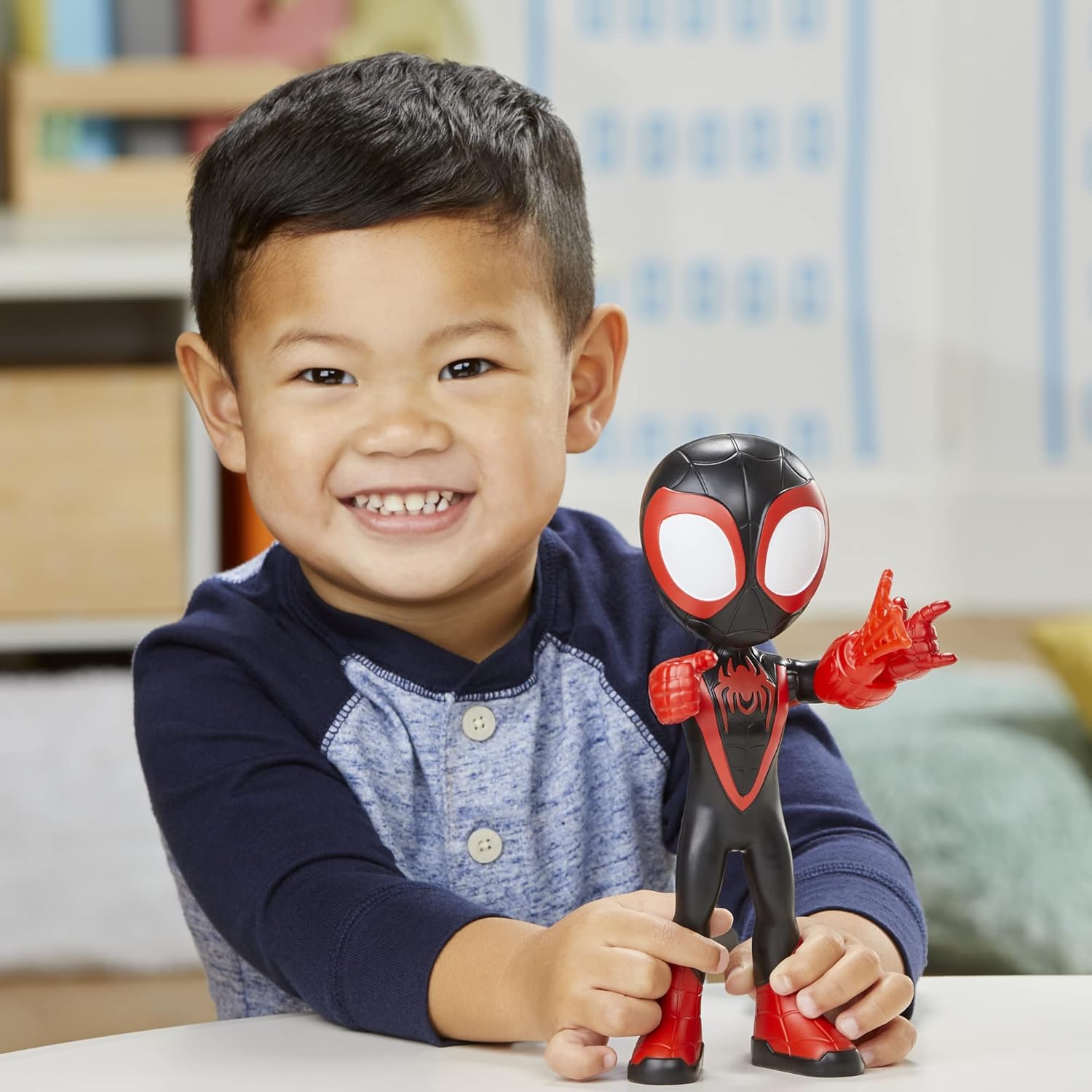 Hasbro Marvel Spidey and His Amazing Friends Supersized Miles Morales: Spider-Man Action Figure - 22.5 cm, Ages 3+ 6