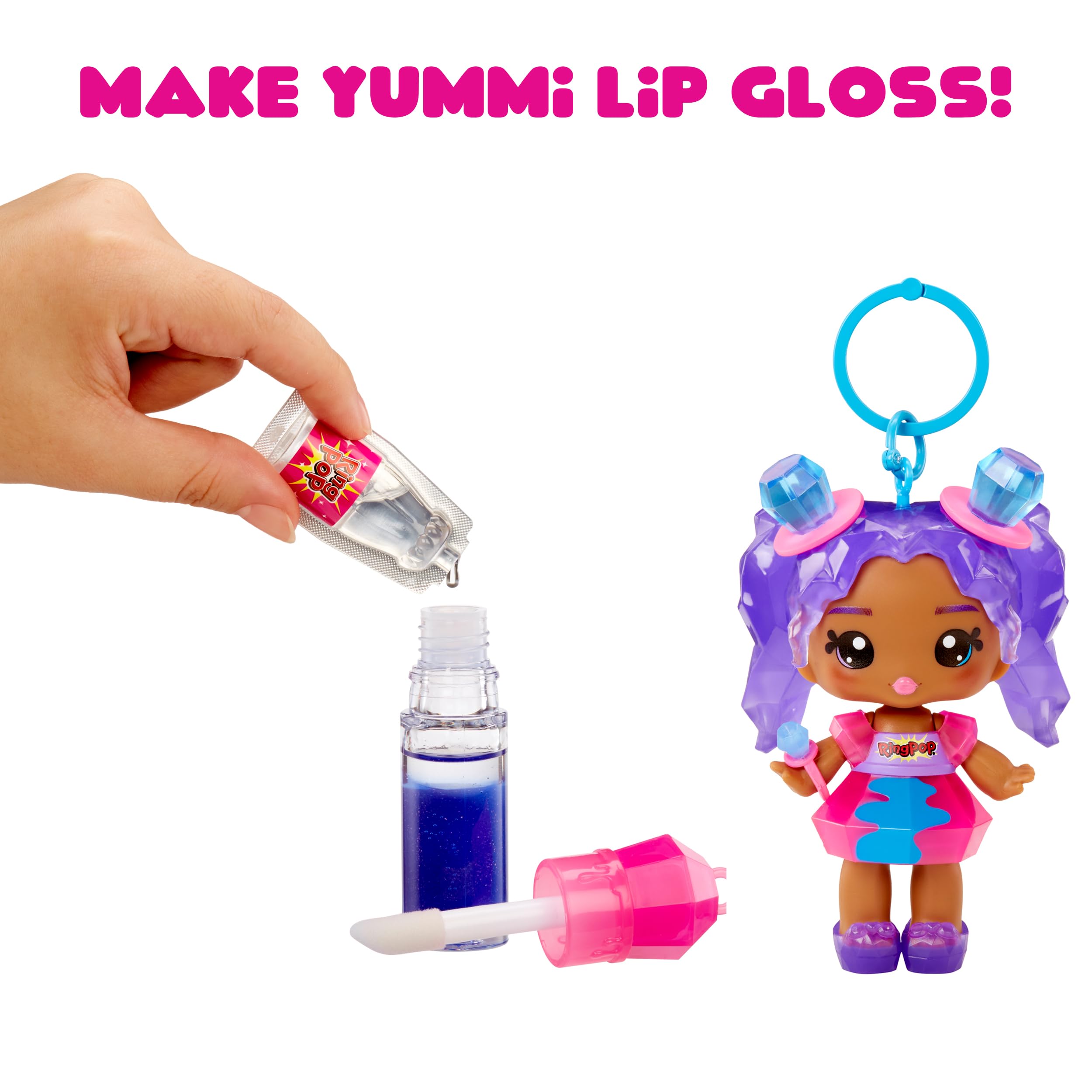 Yummiland x Ring Pop Ruthie Pop Doll - DIY Lip Gloss Playset with Keychain, Ages4+ 3