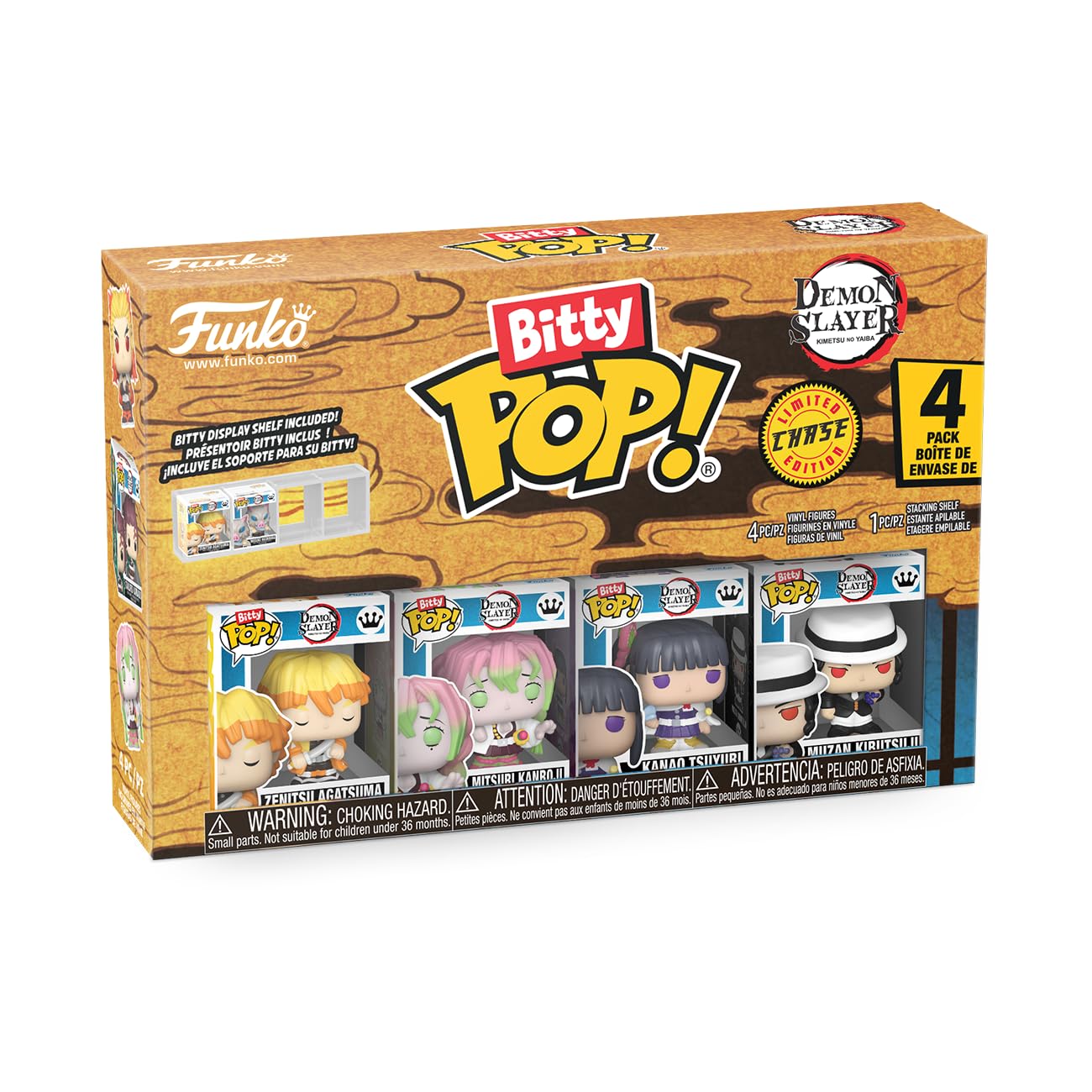 Funko Bitty POP! 4 Pack: Demon Slayer - Zenitsu Agatsuma, Mitsuri Kanroji,