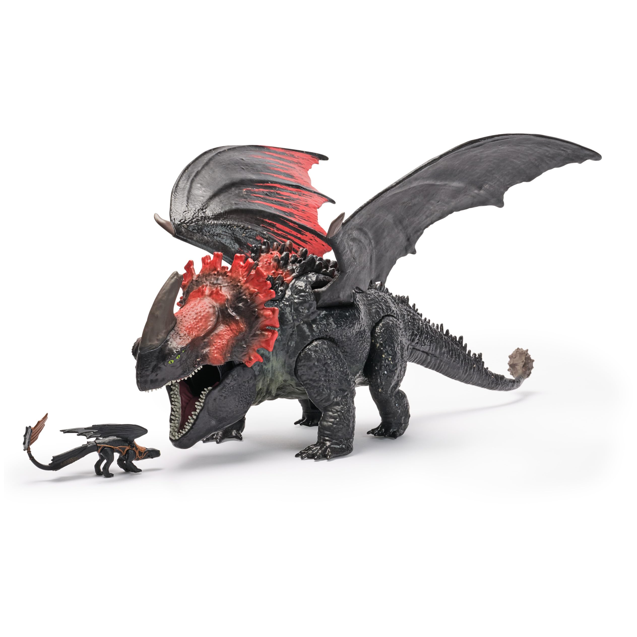 Dreamworks Dragons Red Death Chom - 28-cm Action Figure with Mini Toothless Rescue