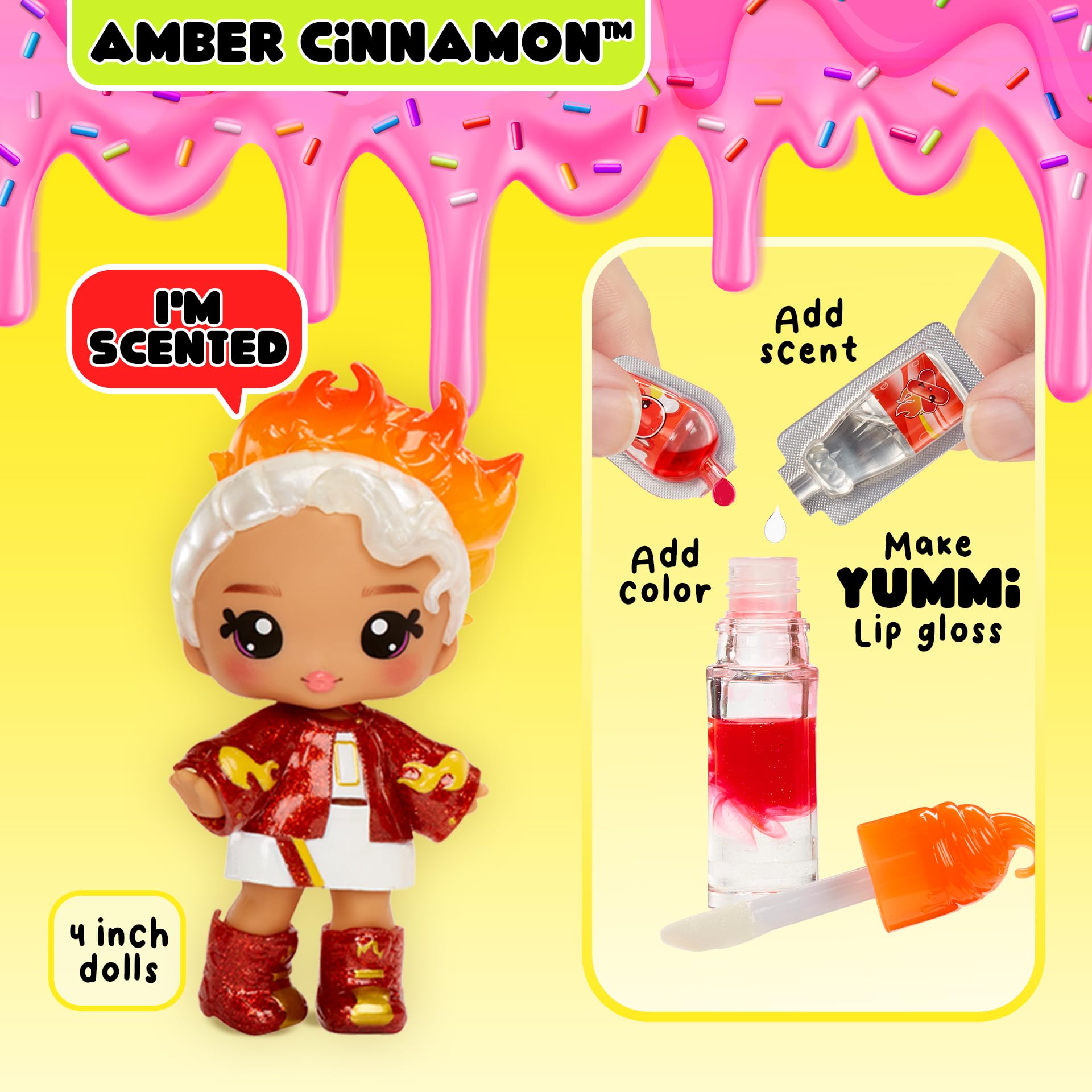 Yummiland Lip Gloss Doll - Amber Cinnamon - DIY Scented Fashion Doll with Customizable Lip Gloss Kit 5