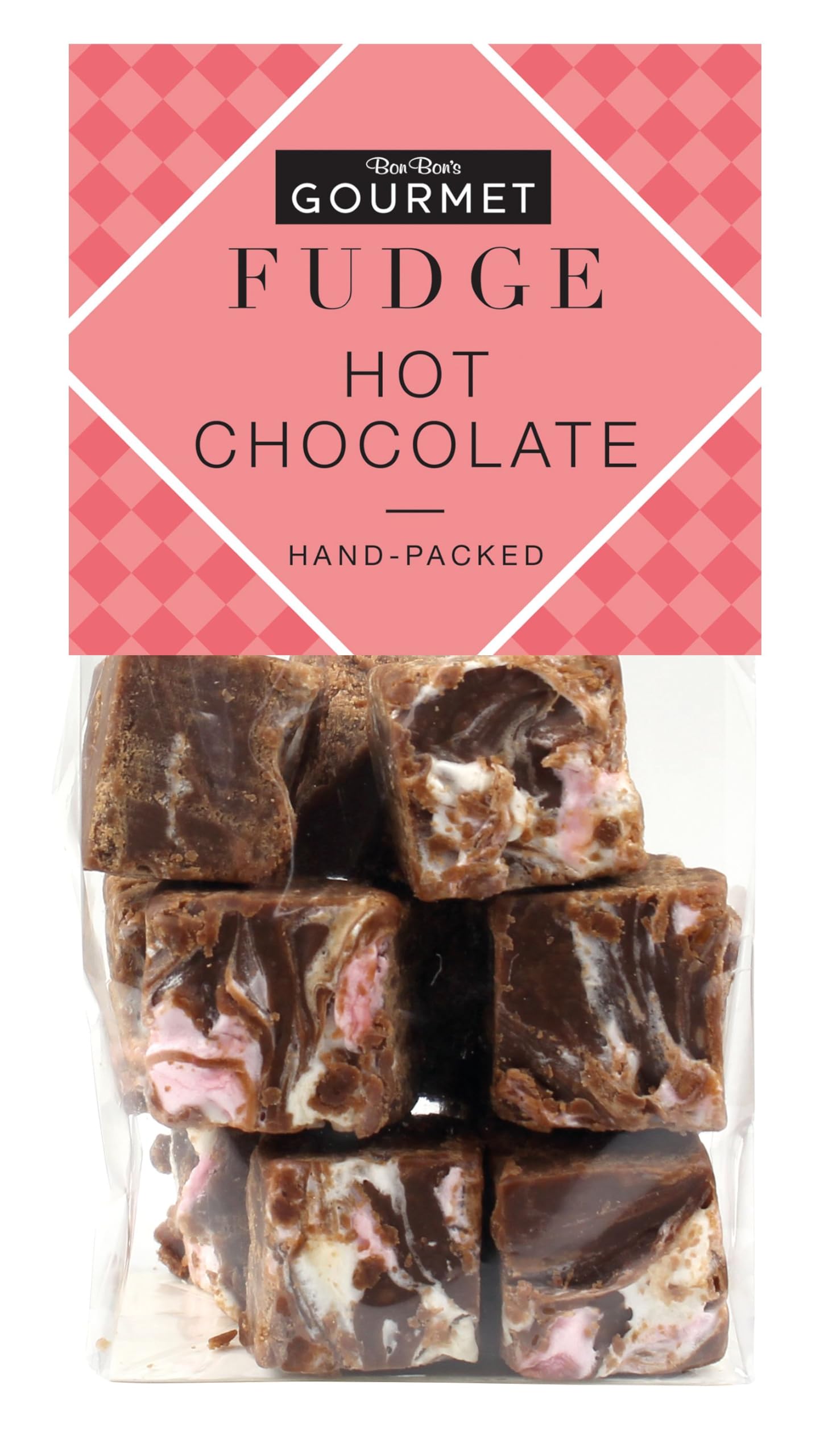 Bon Bon's Gourmet - Hot Chocolate Fudge Bag, Handmade British Fudge, 150g